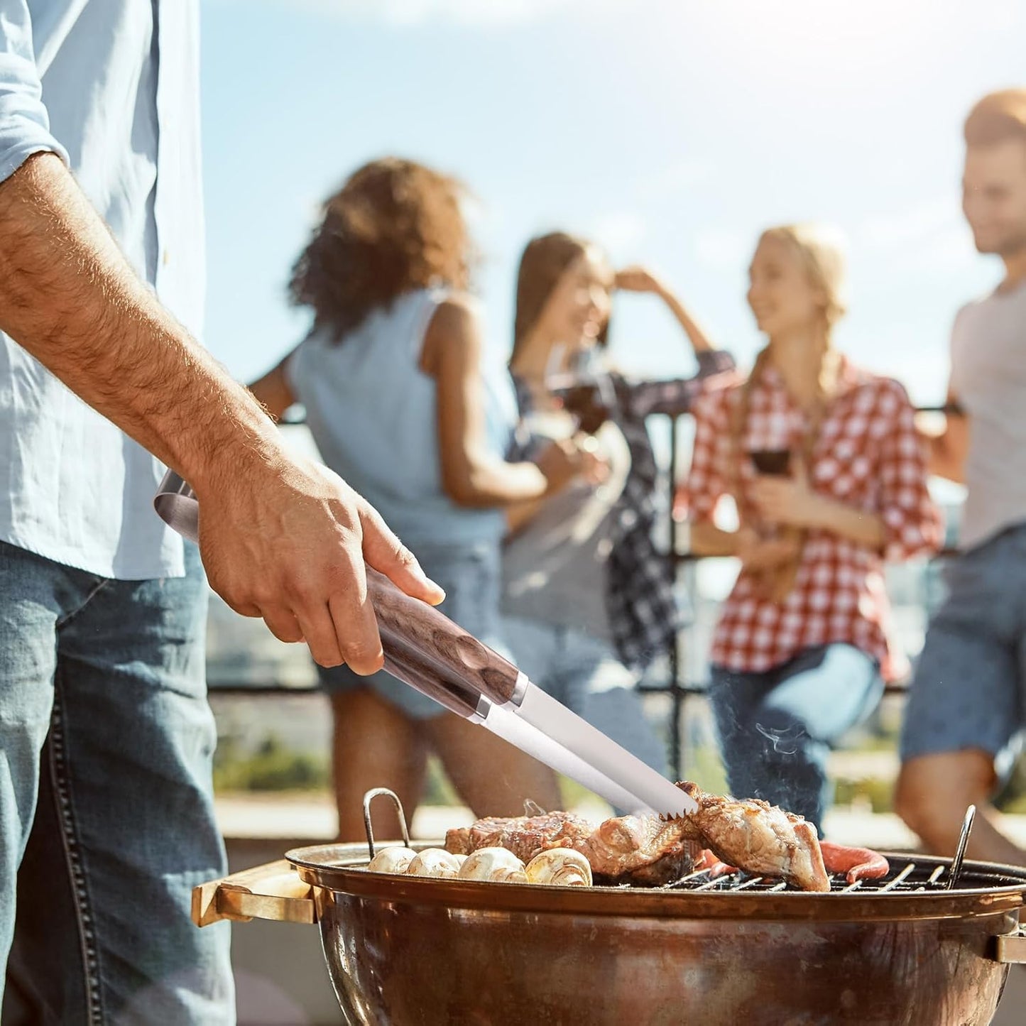 Supernal 21Pcs Deluxe Grill Tool Set Extra Thick Stainless Steel Grill Tool Set for Men Heavy Duty BBQ Tool Set Outdoor Grill with Aluminum Case with Grill Spatula Tongs and Brush Gifts for Men & Dad