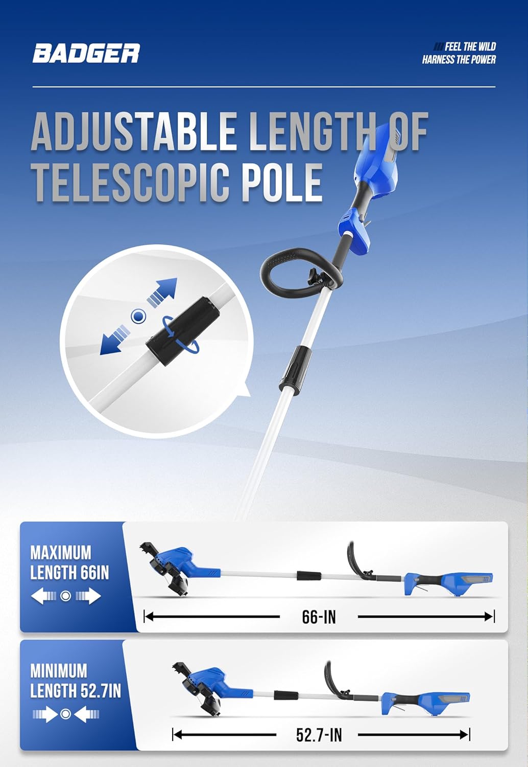 WILD BADGER POWER Weed Wacker 40V 13'' Cordless 2 in 1 String Trimmer/Edger with Auto Feed, 2.0Ah Battery and Charger, 2 Pack Trimmer Line