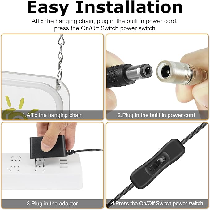 Neon We are Open Signs for Business, 16.5x9'' Open Sign with Printed Flower and Sun, with ON/OFF Switch & Adapter, Daylight White, Ideal for Window, Party, Wall, Bars, Coffee Shops, Salons, Clubs, Hotels