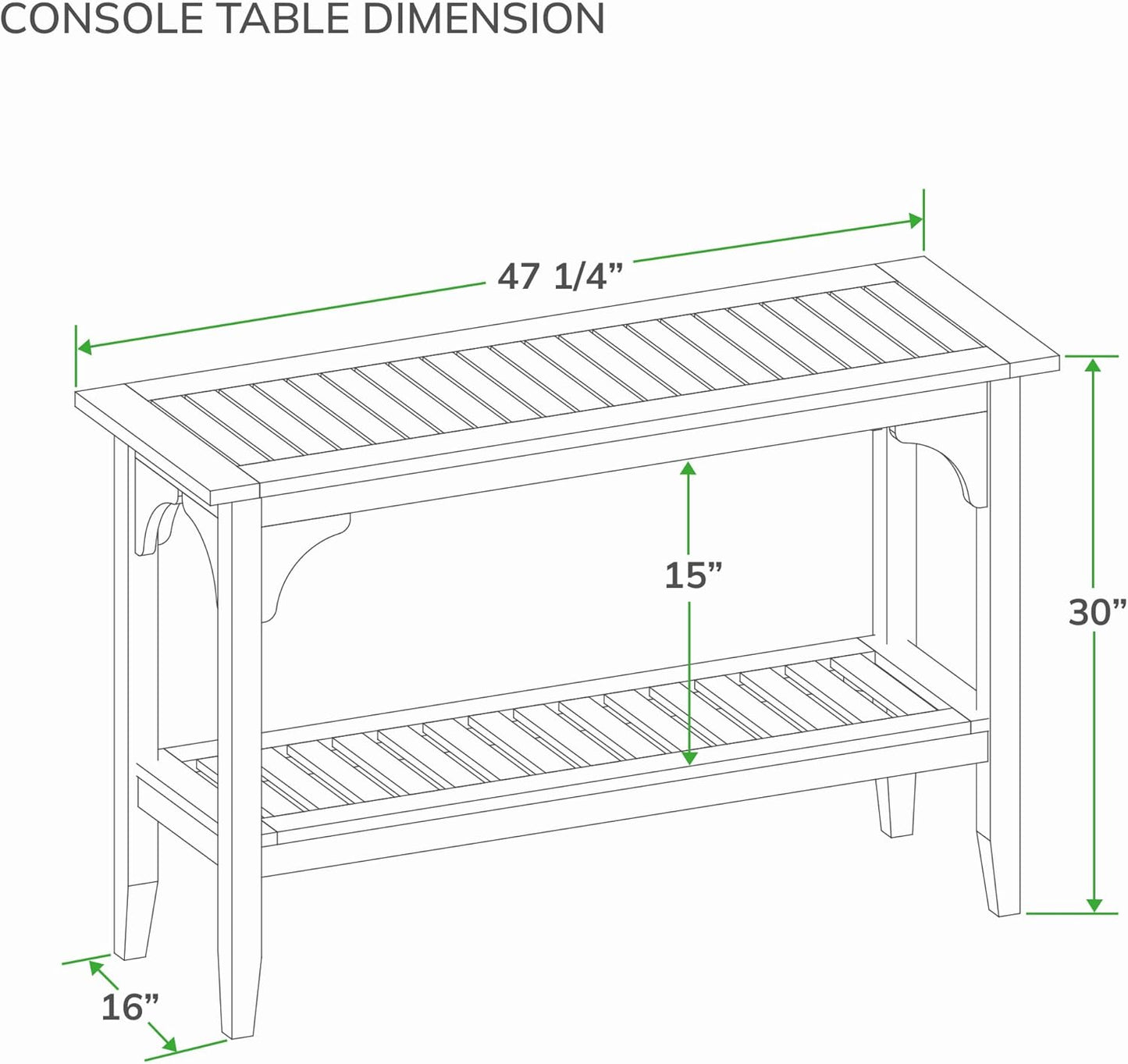 Cambridge Casual Teak Auburn Outdoor Console Table, Solid Indonesian Teak Wood in Weathered Gray Finish, Stylish and Durable Patio Accent or Plant Table for Porch, Deck, Garden, or Outdoor Entryway