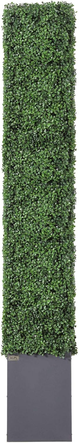 AGPL Artificial Hedge Wall (38" Width* 12" Deep* 79" Height) with Dark Gray Stainless Steel Planter Box (79.00)