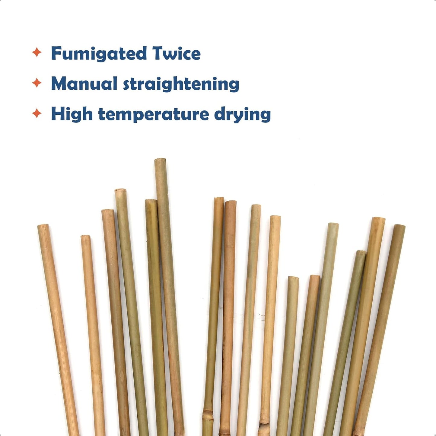 Bamboo Stakes 6FT Garden Stakes Plant Stakes for Outdoor Climbing Plants Poles Support Mini Tree Vines Pole Beans Cucumber 20 Pack