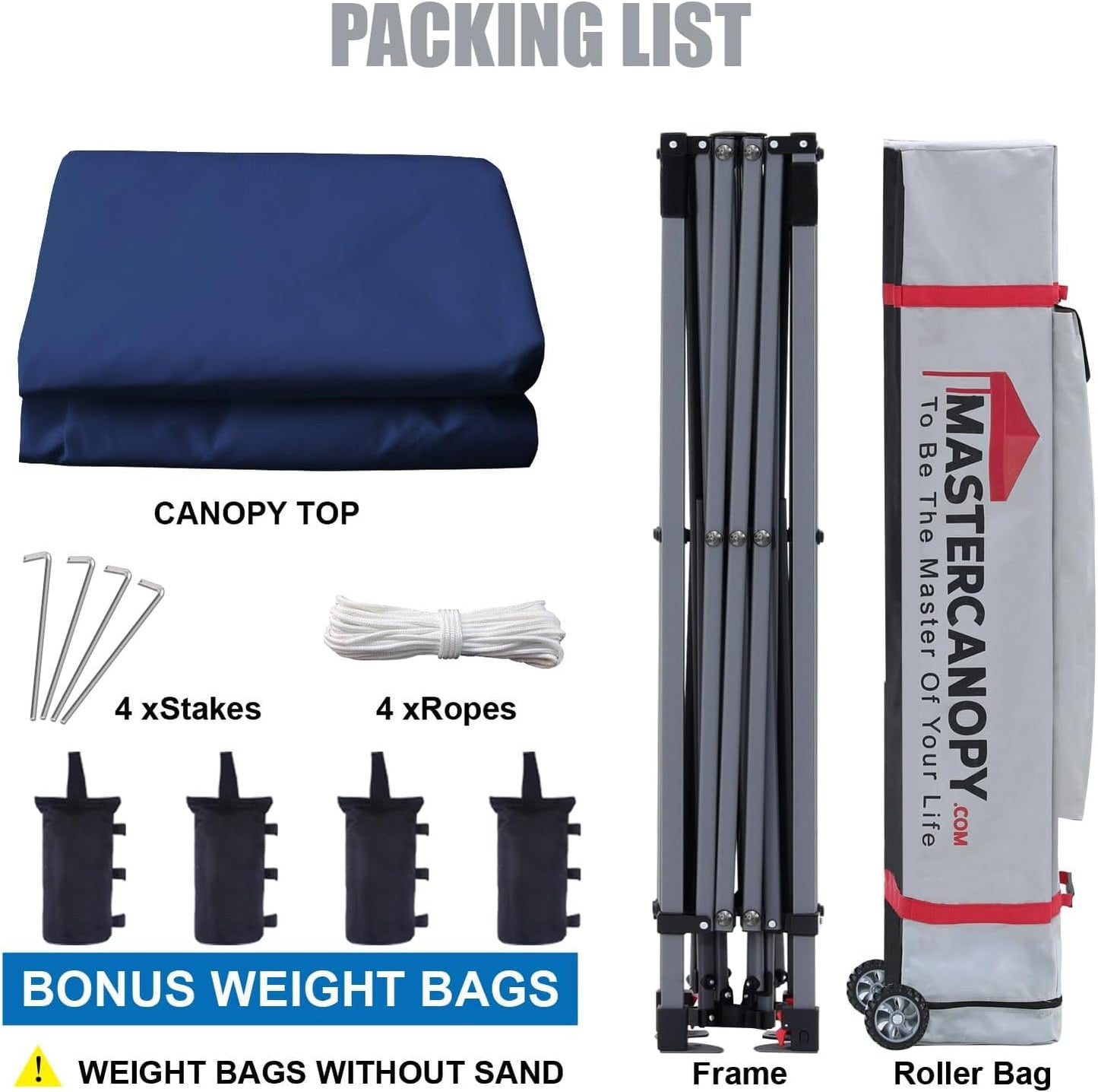 MASTERCANOPY Heavy Duty Pop-up Canopy Tent with Sidewalls (10x10,Navy Blue)