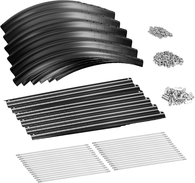 Land Guard 8×2×1.5ft Galvanized Raised Garden Bed Kit, Raised Garden Boxes Outdoor, Oval Metal Raised Garden Beds for Vegetables, Gray