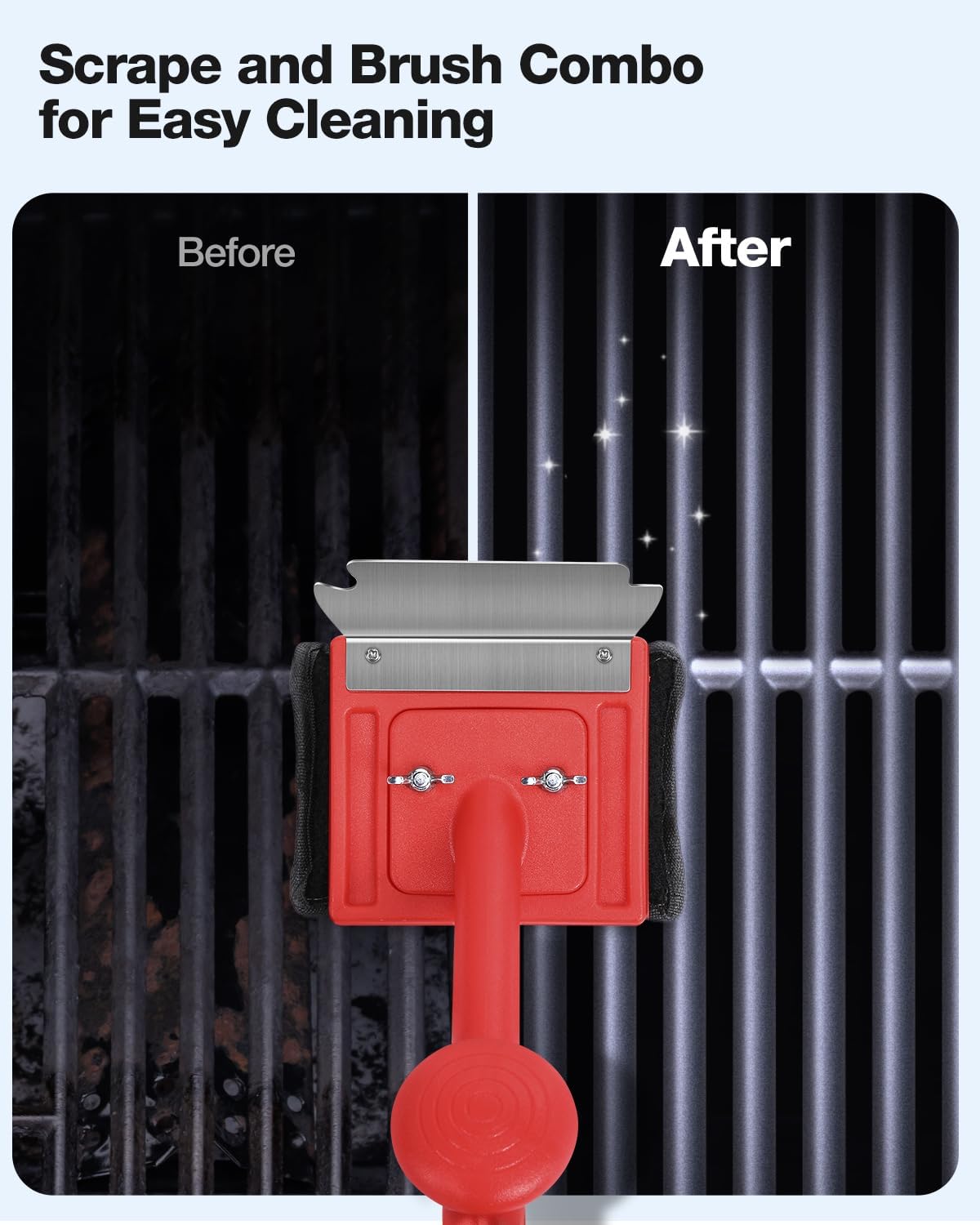 Grill Brush Bristle Free(Steel Wire),Replaceable BBQ Cleaning Head,Safe Replacement Cleaning Pad for Cast Iron or Stainless-Steel Grates (No Handle)