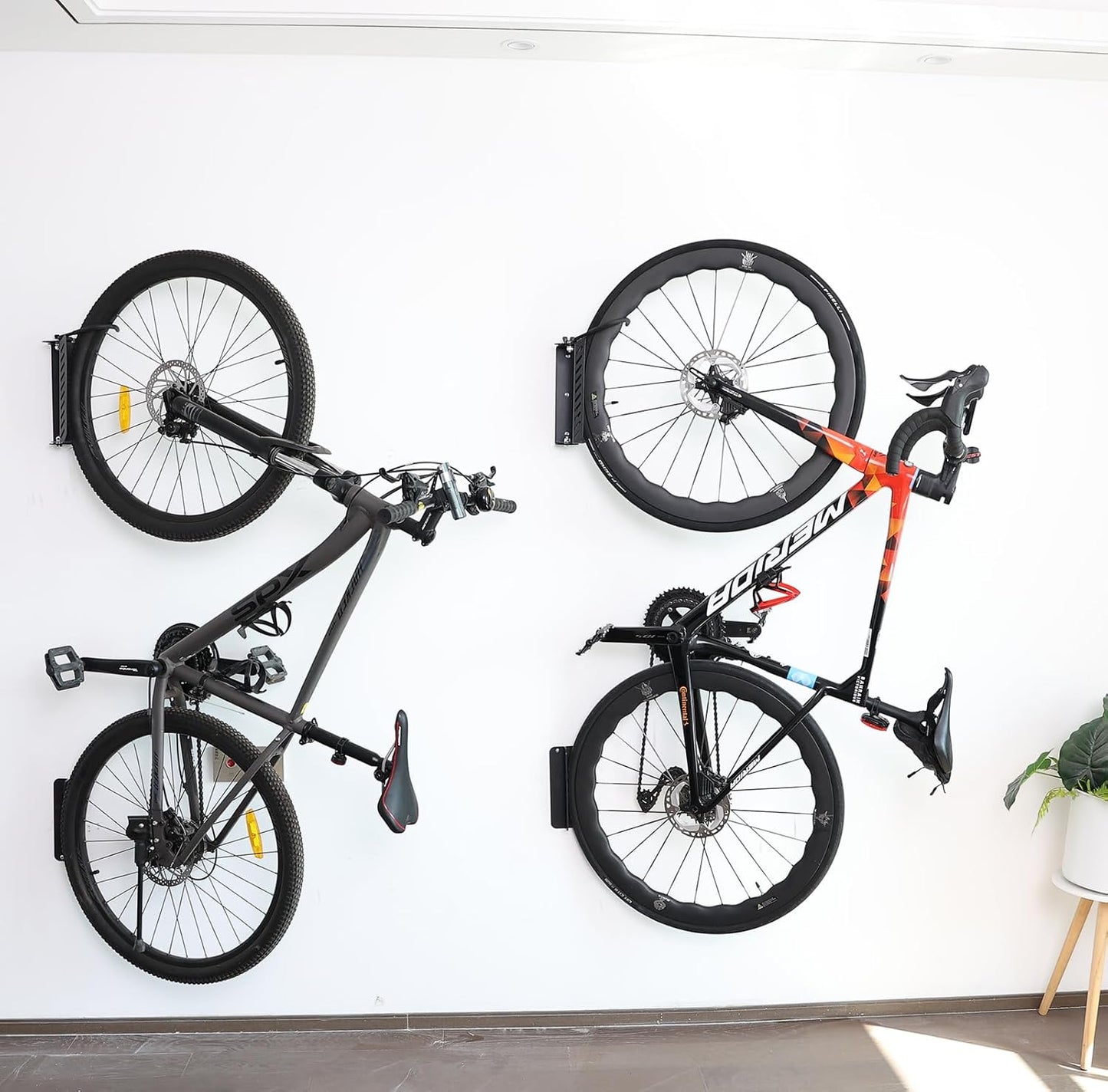 Bike Wall Mount Vertical, Swivel Bike Hangers For Garage, Bike Rack Garage Wall, Bicycle Hooks, Garden Indoor Outdoor Storage, (2Pack)