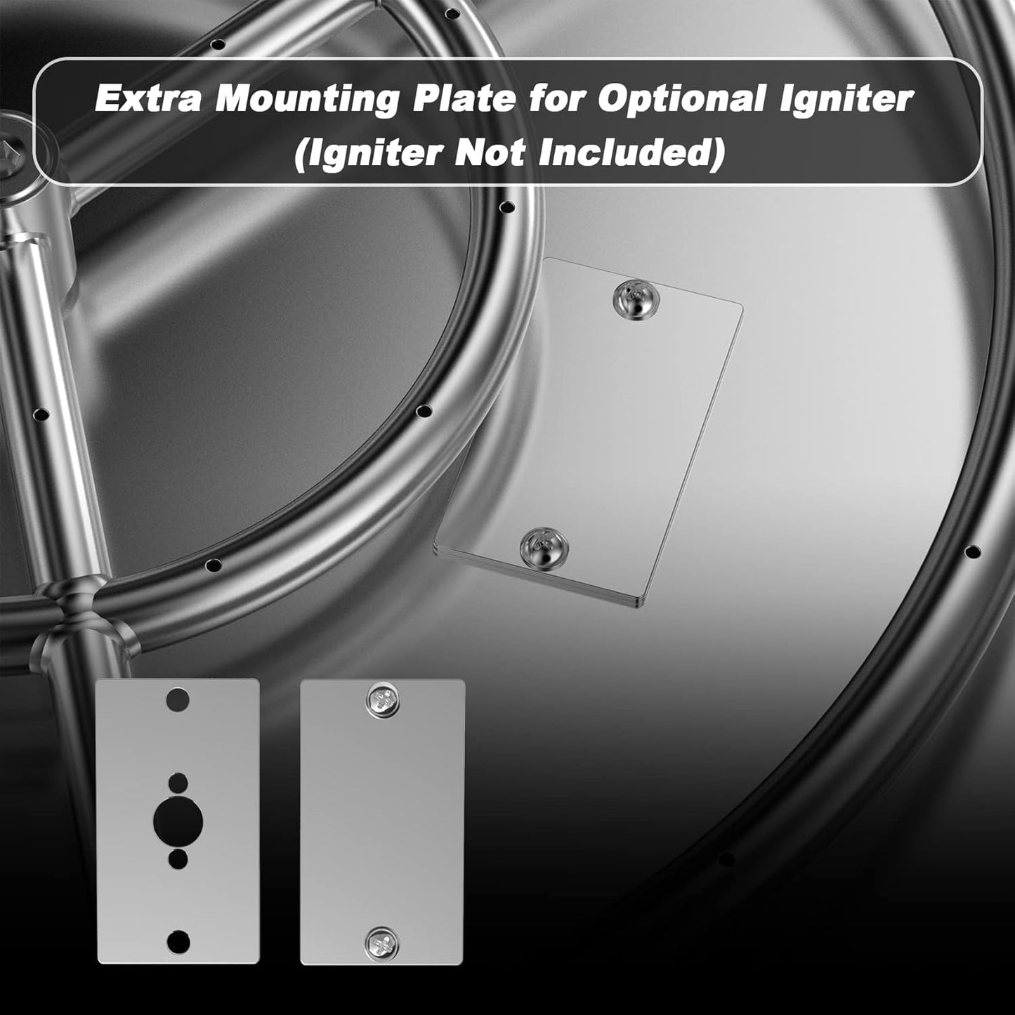 Skyflame 19 Inch Round Stainless Steel Drop in Fire Pit Pan Fire Bowl with Burner Ring and Protective Cover