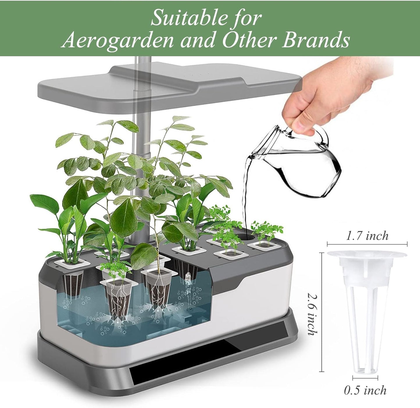 66pcs Hydroponic Seed Pod Kit - Compatible with Aerogarden and All Brands - Grow Anything Indoor Garden System - Includes 15 Grow Sponges, 15 Baskets, 20 Labels and Tweezer for Easy Planting