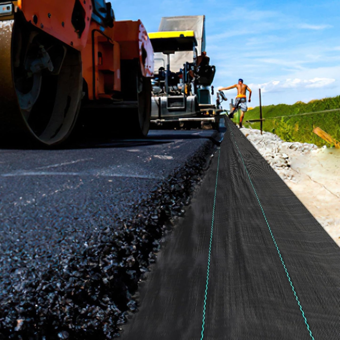 4ftx600ft Heavy Duty Weed Barrier Landscape Fabric – Durable Woven Driveway Garden Cloth for Weed Control, Ground Cover, Landscaping – Long-Lasting Geotextile Fabric – 3.2oz