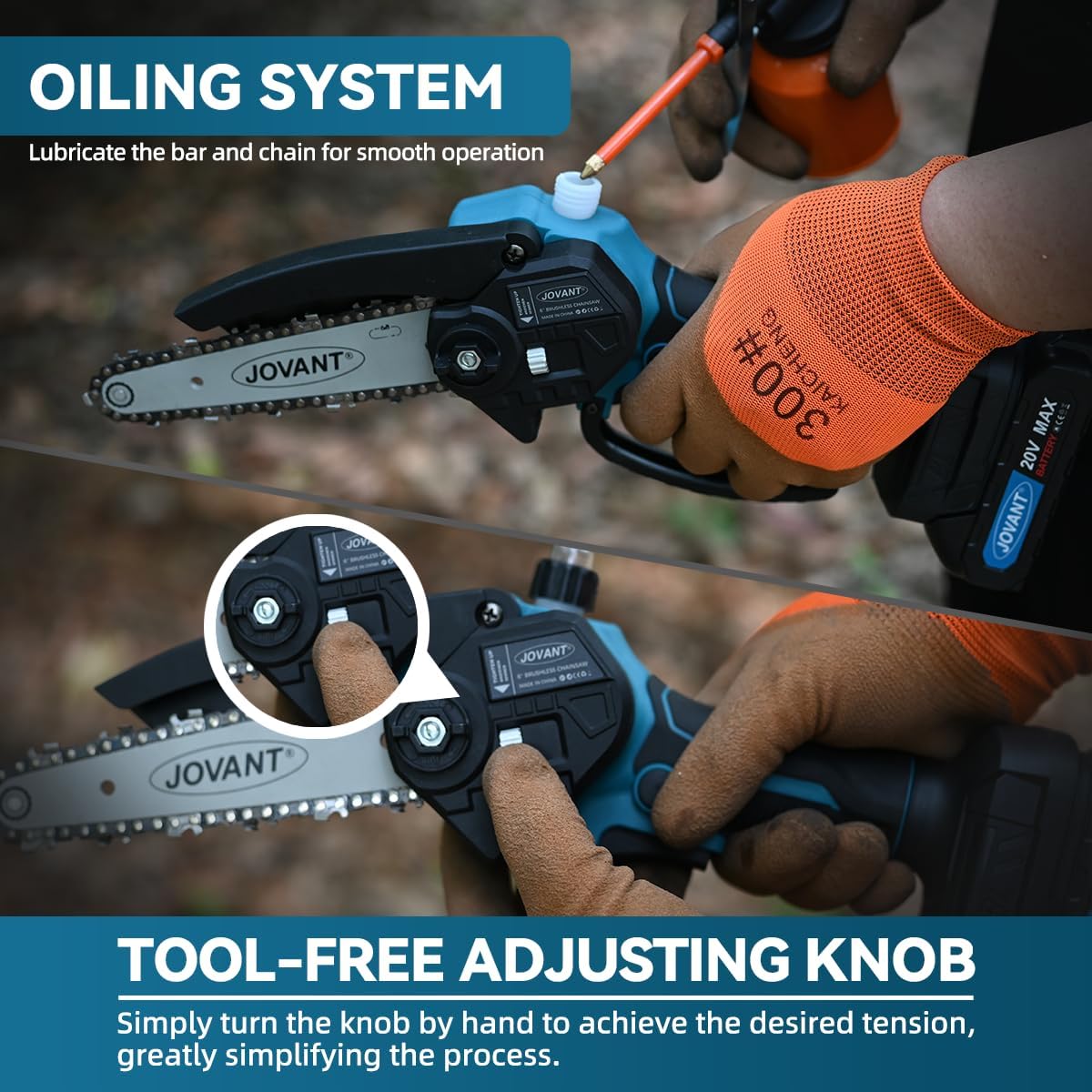 Electric Pole Saws for Tree Trimming,2-In-1 Mode Wireless Pole Saw for Cutting Branches and Wood,with Portable Bag and 2-20V 2A Battery