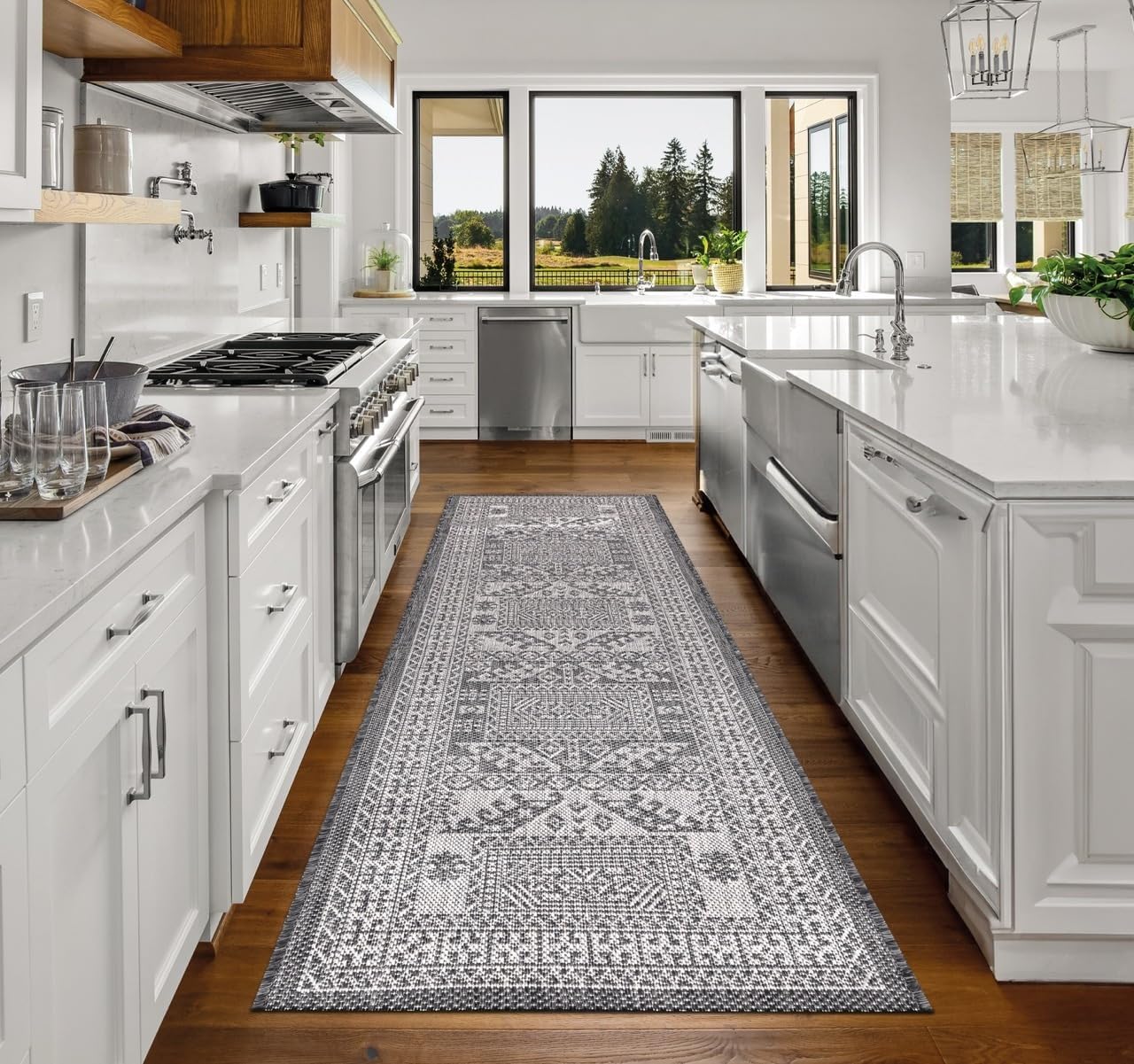 Keen Home Design Terrace Outdoor Runner Rug - 2x10 Washable Indoor/Outdoor Rug for Patio, Kitchen, Balcony, Beach, Garden, Deck and Porch, Size: 2'2"x9'11"