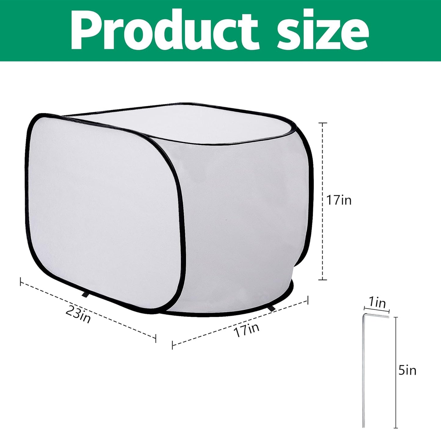 23" x 17" x 17" Pop up Rectangular Frost Protection Plant Cover, Winter Garden Plants Freeze Protection Tent, Warm Garden Bed Plant Protector Enclosure for Snow Frost Protection Indoor & Outdoor