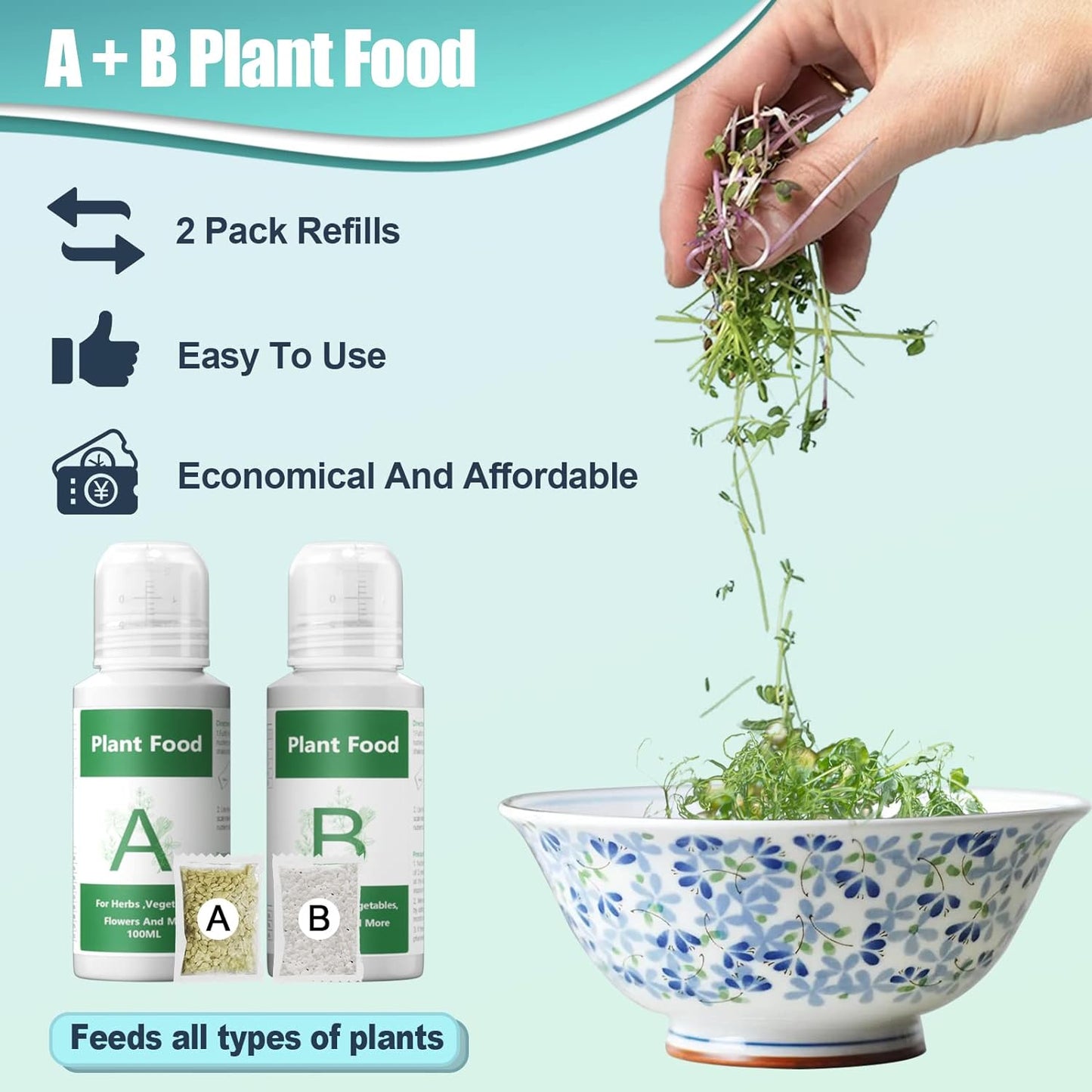 128 pcs Seed Pod Kit for Aerogarden, Grow Anything Kit for Indoor Hydroponics Growing System, Hydroponics Supplies with 50 Grow Sponges, a&b Nutrient Plant Food, 50 Pod Labels, 12 Plant Baskets Domes