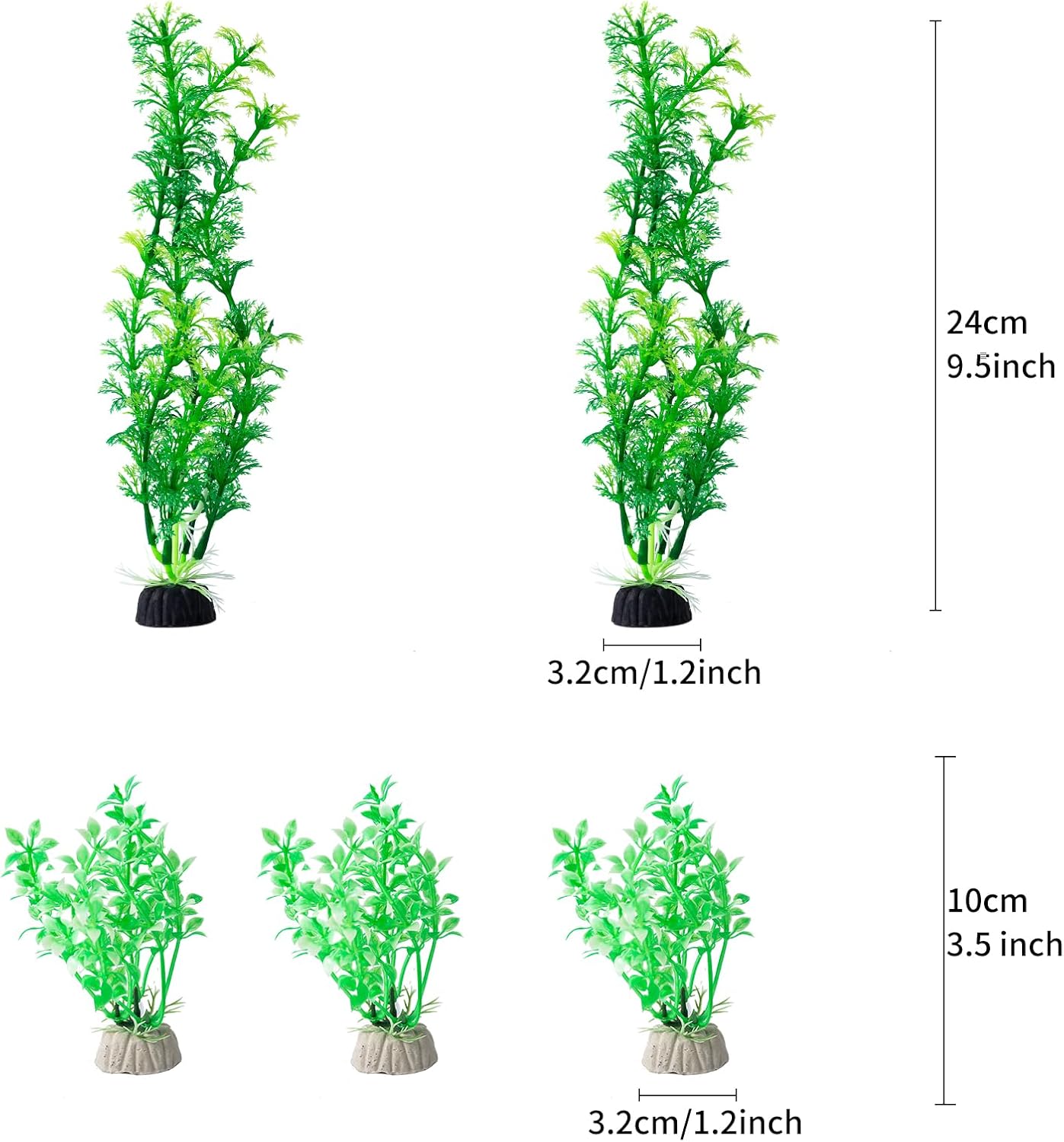 COMSUN 25 Pack Artificial Aquarium Plants, Small Size 4 inch Approximate Height Fish Tank Decorations Home Décor Plastic Yellow