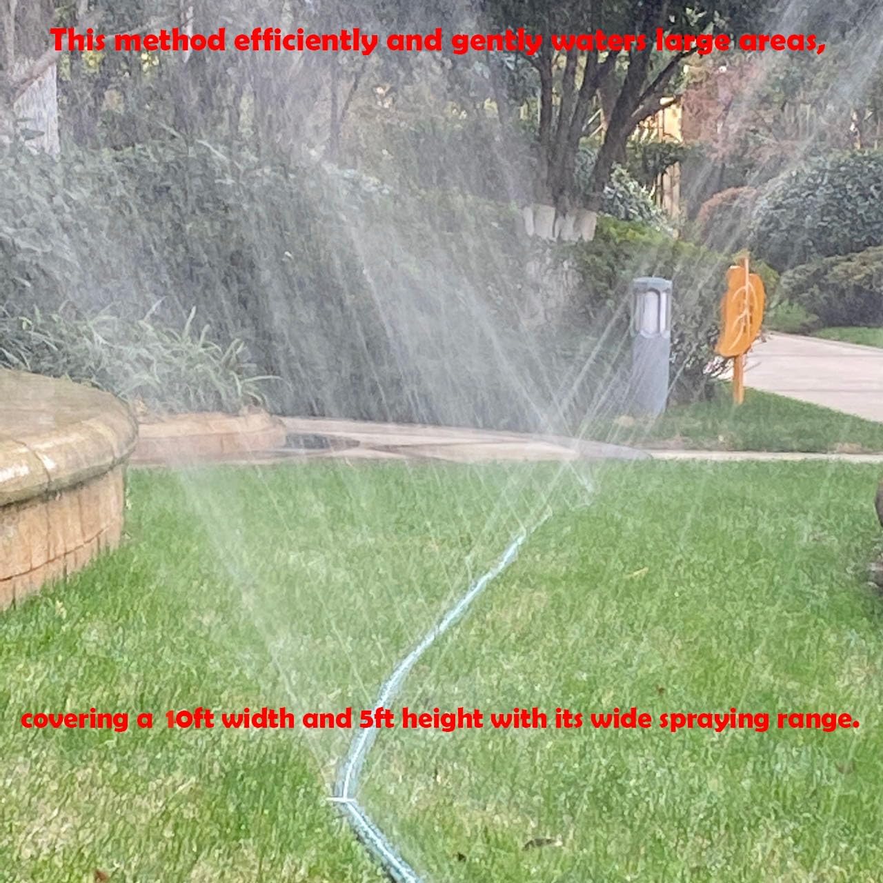 Watoo 2025 Sprinkler Hose & Soaker Hose for Yard - 25 FT Reinforced Flat Garden Hose with Holes, Heavy Duty No-Kink Lawn Irrigation Hose (Includes Stakes, High Pressure Spray)