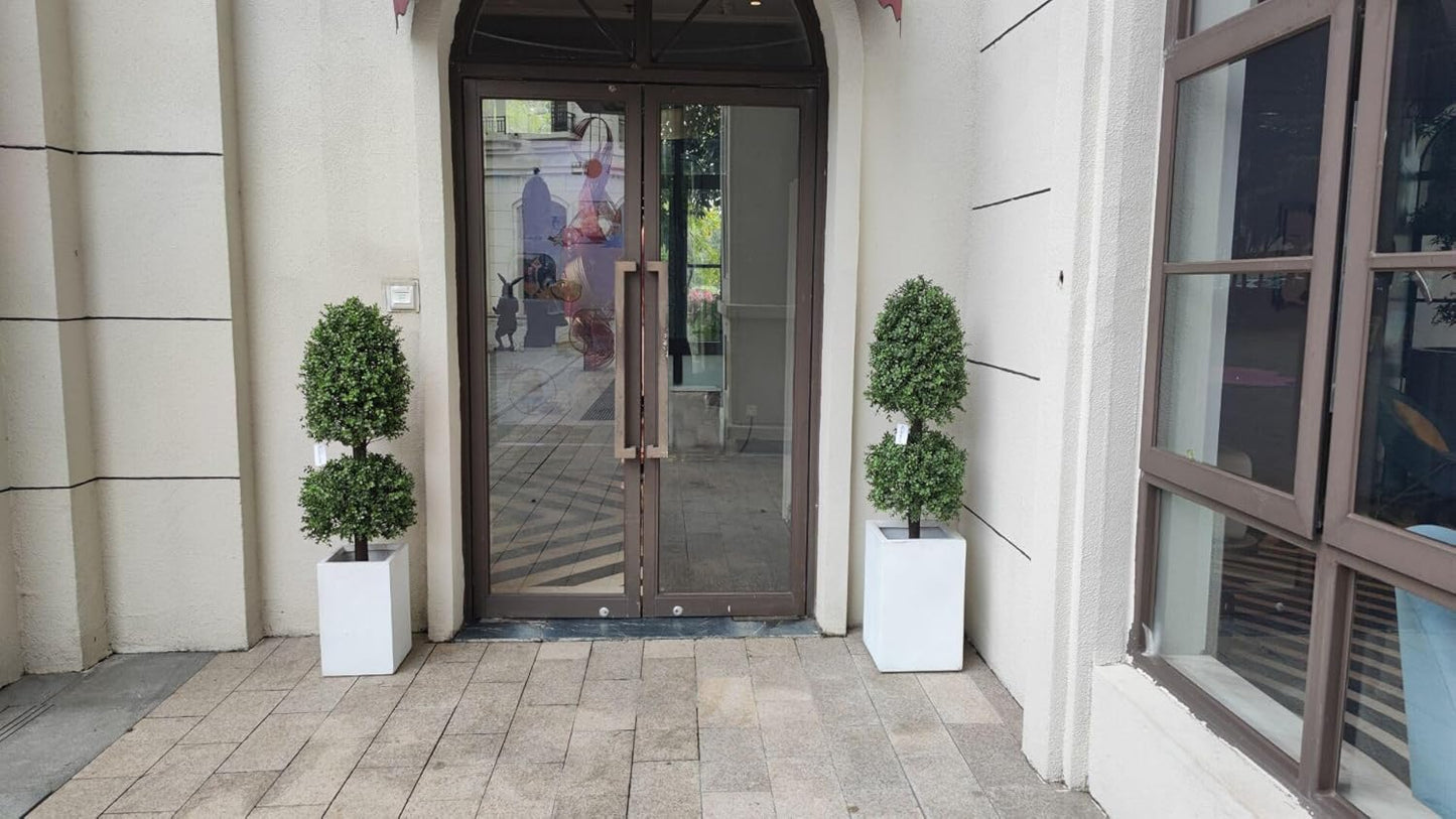 4ft Artificial Topiary Trees Boxwood Ball Shape Fake Trees Porch Decor, Outdoor Plants 2Pack