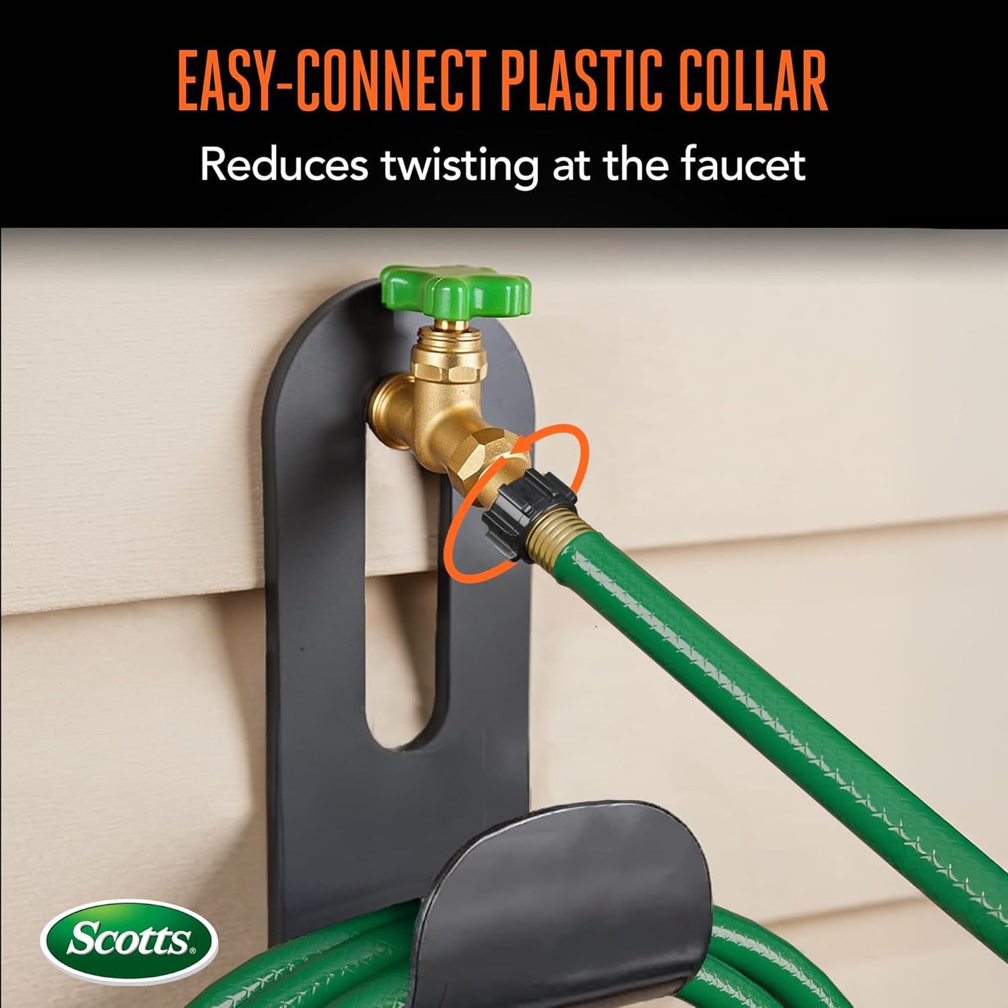 Scotts 50 ft. Light Duty Garden Hose – 5/8 in. Diameter, 3-Ply Construction, 200 PSI, High-Pressure, Easy-to-Coil Water Hose with Crush-Resistant Couplings, Easy to Connect for Lawn and Garden Use