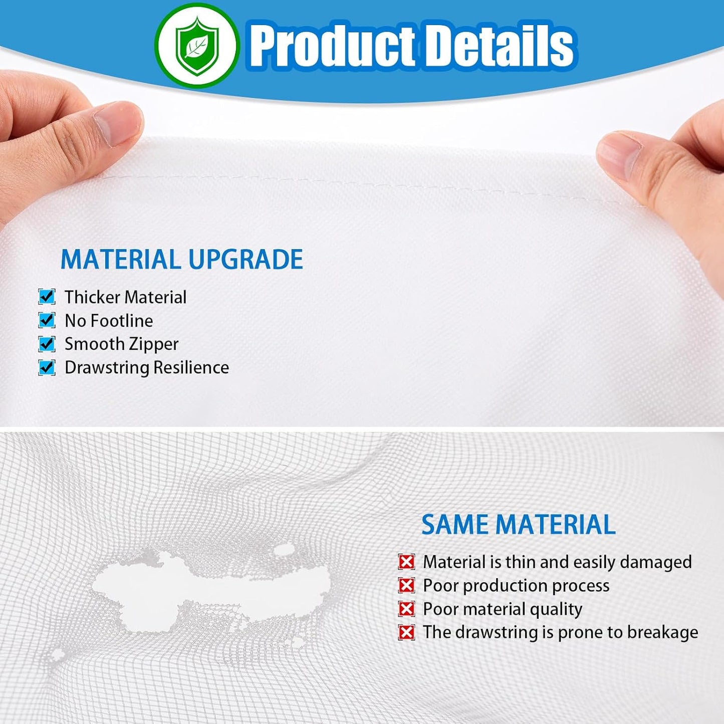 Plant Covers Freeze Protection, Frost Blankets for Outdoor Plants with Drawstring and Zipper, 2.5 oz/yd² 7.9 X 6.6 Ft, Reusable Winter Plant Protector Bag for Protect Trees Shrubs from Cold Frost