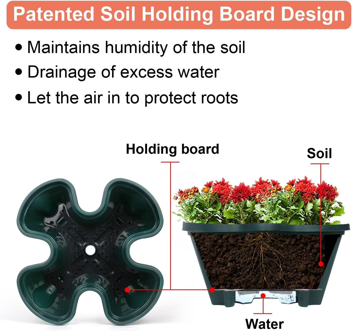 Vertical Planter 7 Tier Stackable Planters Garden Planters Strawberry Herb Flower and Vegetable Planter Indoor Outdoor Gardening Pots with Removable Wheels and Tools