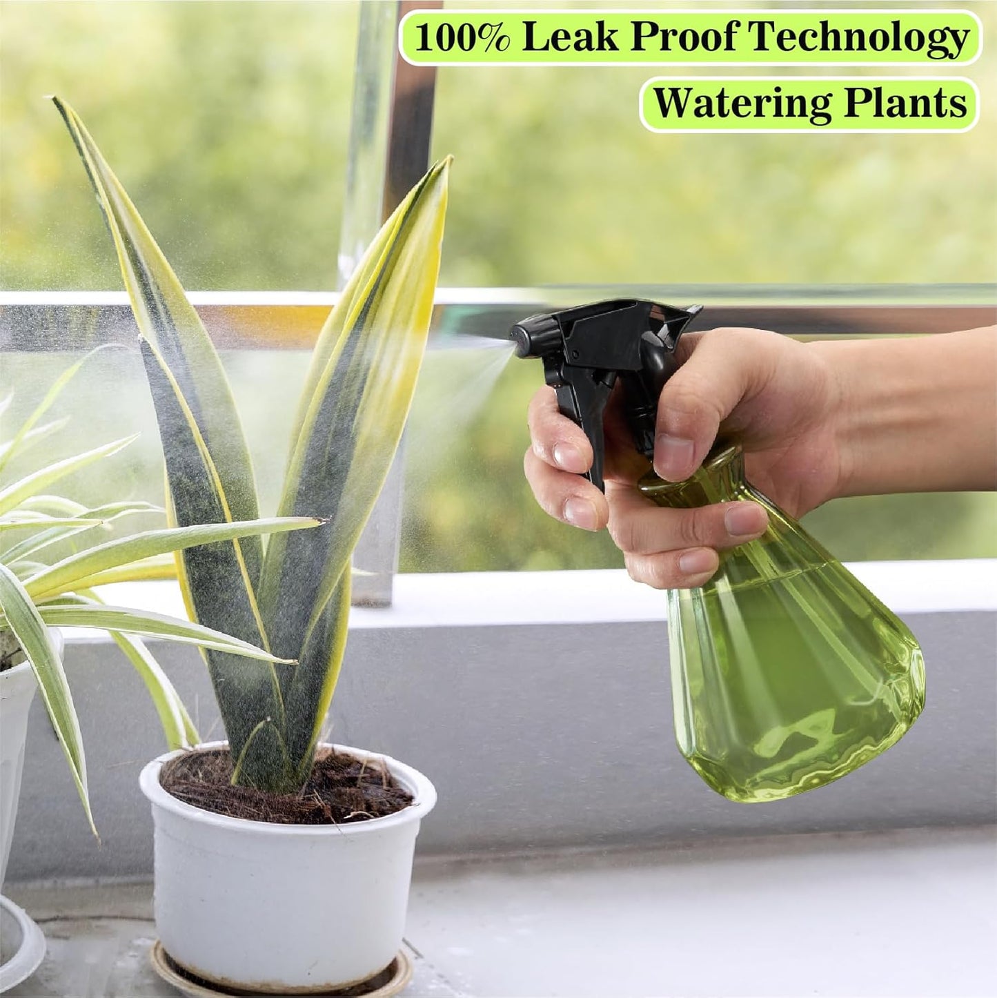 Hair Spray Bottles 17 oz (2 Pack) - Leak Proof, Adjustable Nozzle, Ultra Fine Continuous Water Mister for Hairstyling, Cleaning, Plants, Misting & Pet training