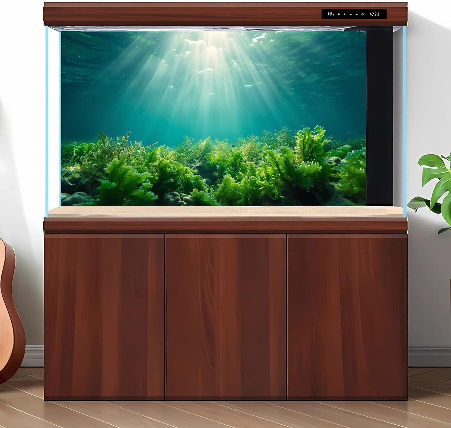 Deep Ocean Fish Tank Background Under The Sea Aquatic Plants Aquarium Background Underwater Corals Sunray Terrarium Backgrounds Tropical Fish Ocean World Aquarium Backgrounds Decorations 48x24in