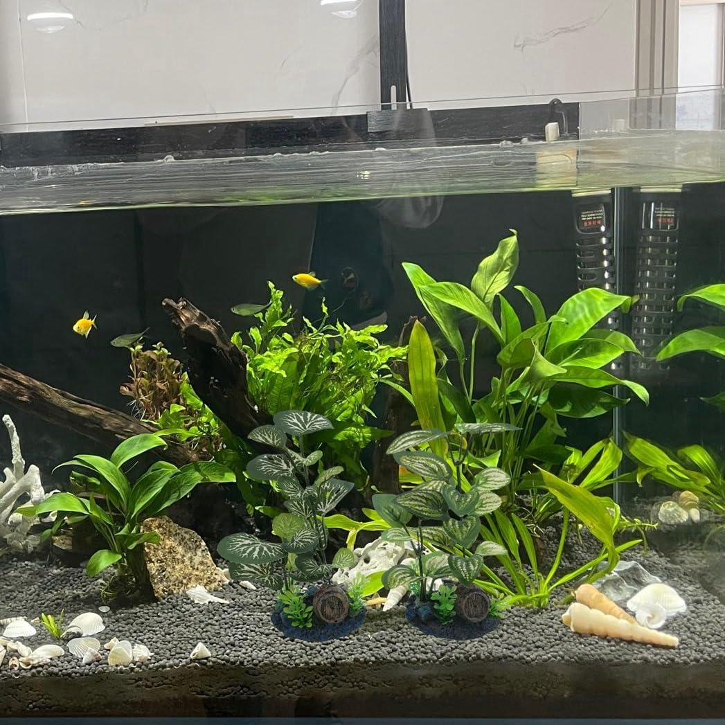 M2cbridge Artificial Fish Tank Plants Silk Aquarium Plastic Plant Aquatic Water Grass Foreground Decor(2PCS Grasses)