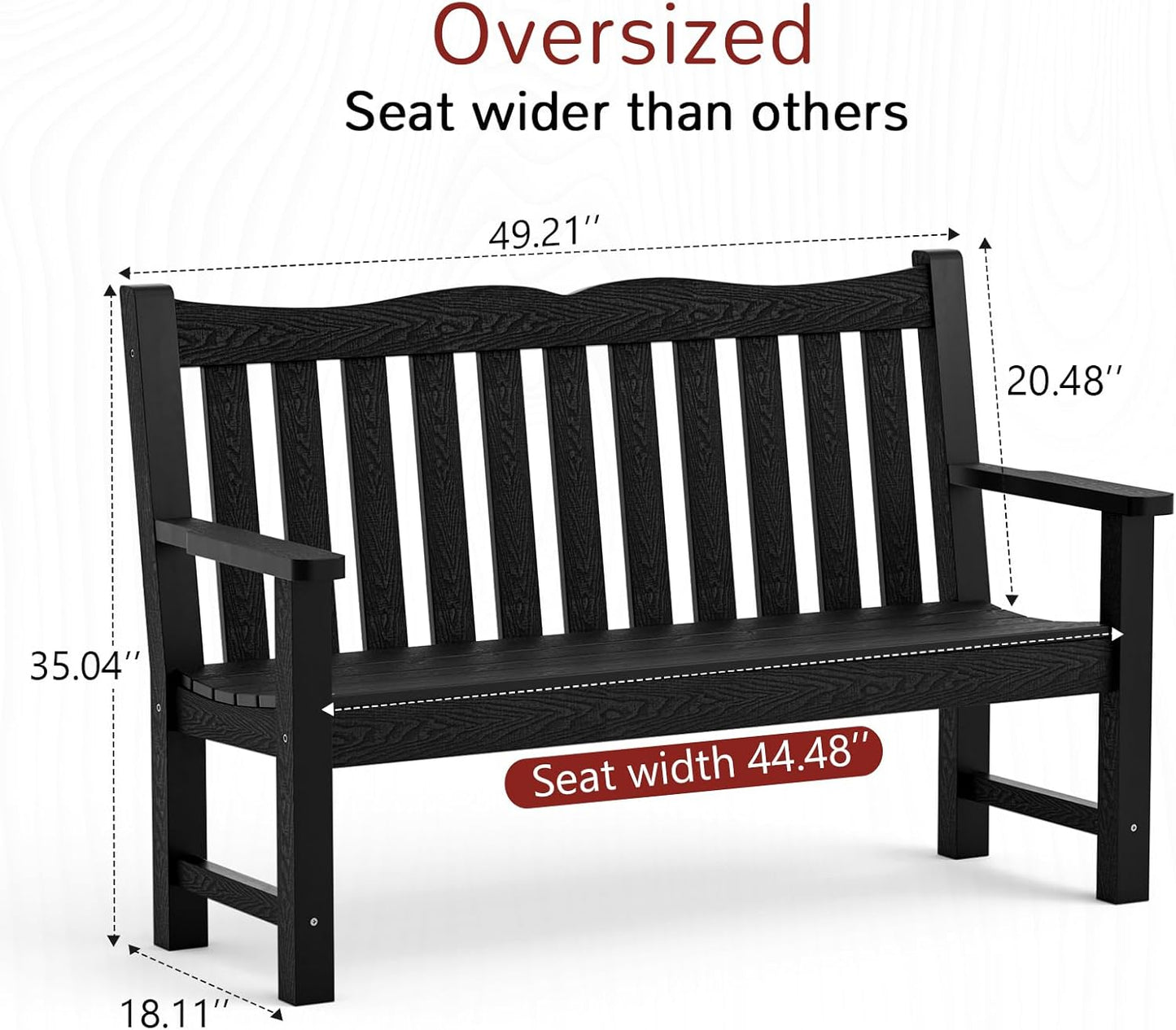 Stoog Weatherproof Outdoor Bench & Outdoor Chairs Set, Patio Furniture Set, Include 2 Garden Chairs and 1 Garden Bench, for Porch, Backyard, Lawn, Patio and Deck, Black