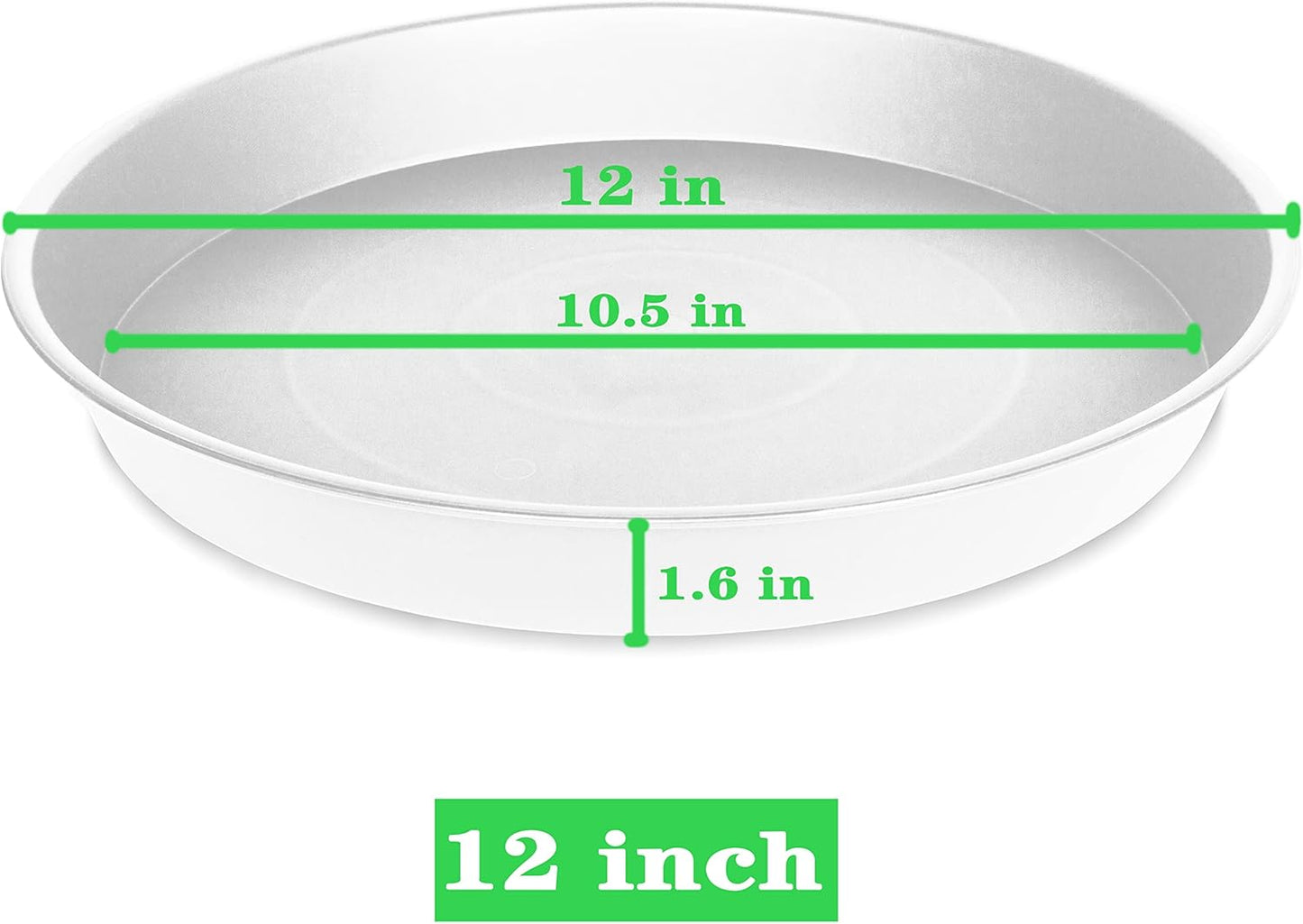2 Pack of Bird Bath Bowl 12", 1.6" Depth, 10 12 inch Birdbath Bowls Dish Only for The Garden, Large Plant Saucer (12", Creamy White)