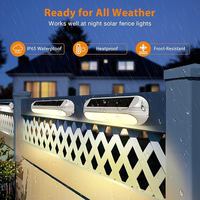 Outdoor Solar Lights for Outside, 10 Pack Bright Solar Fence Lights with Multi-Color Changing & Warm White Mode, Upgraded Solar Step Lights Outdoor Waterproof for Garden Deck Post Stair Wall
