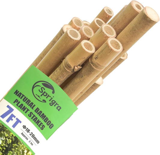 Bamboo Stakes 7 Feet, 84 inch Garden Stakes Multi-Purpose, Bamboo Plant Support Stakes for Tomatos, Beans, Cucumbers, Peppers, Potted Trees, Maintain The Plant Posture, Strengthen and Stem