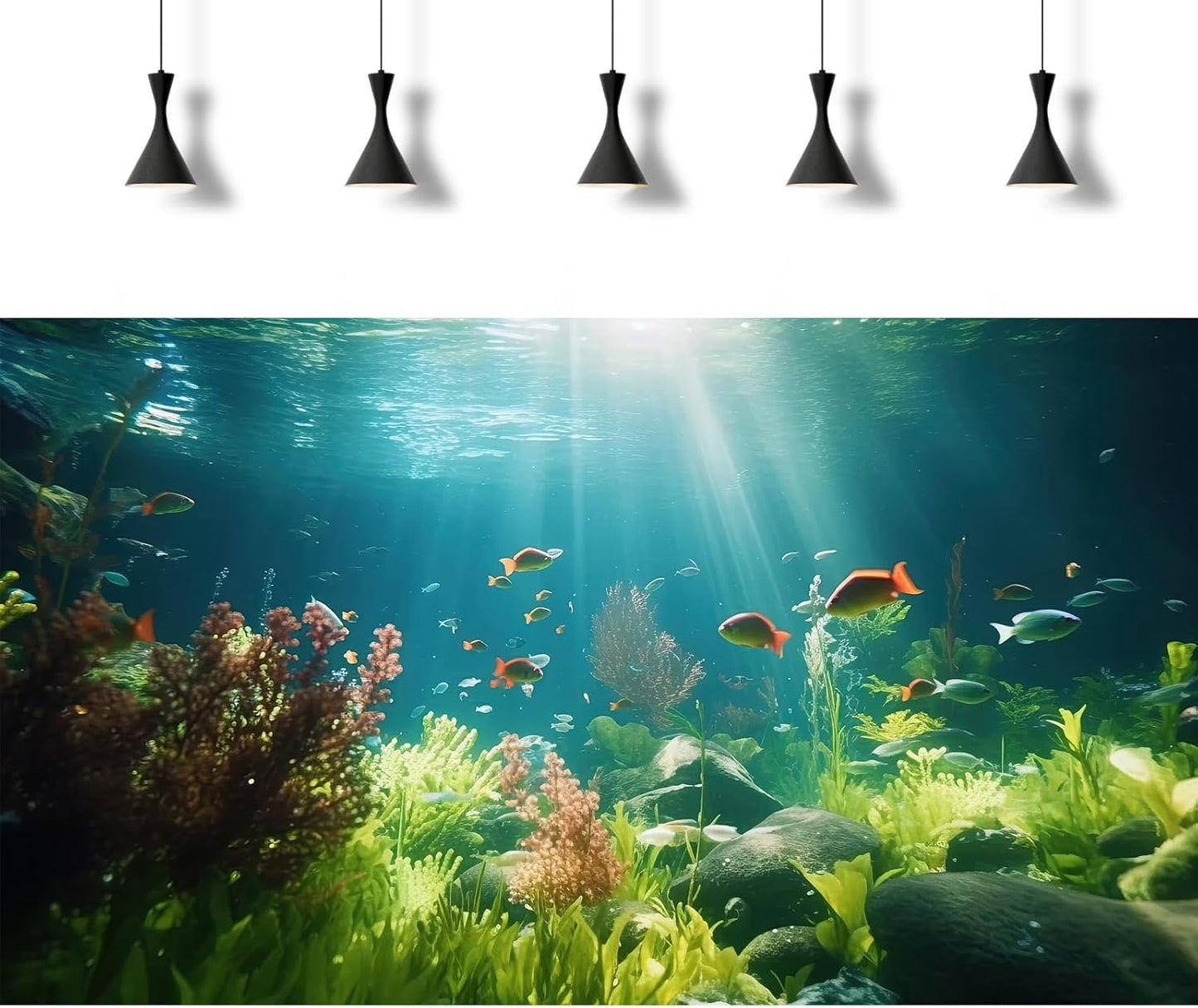 Fish Tank Background Underwater Aquarium Background Under The Sea Aquatic Plants Fish Tank Backgrounds Ocean Floor Rock Terrarium Wallpaper Tropical Fish Aquarium Reptile Tank Backgrounds 60x24in