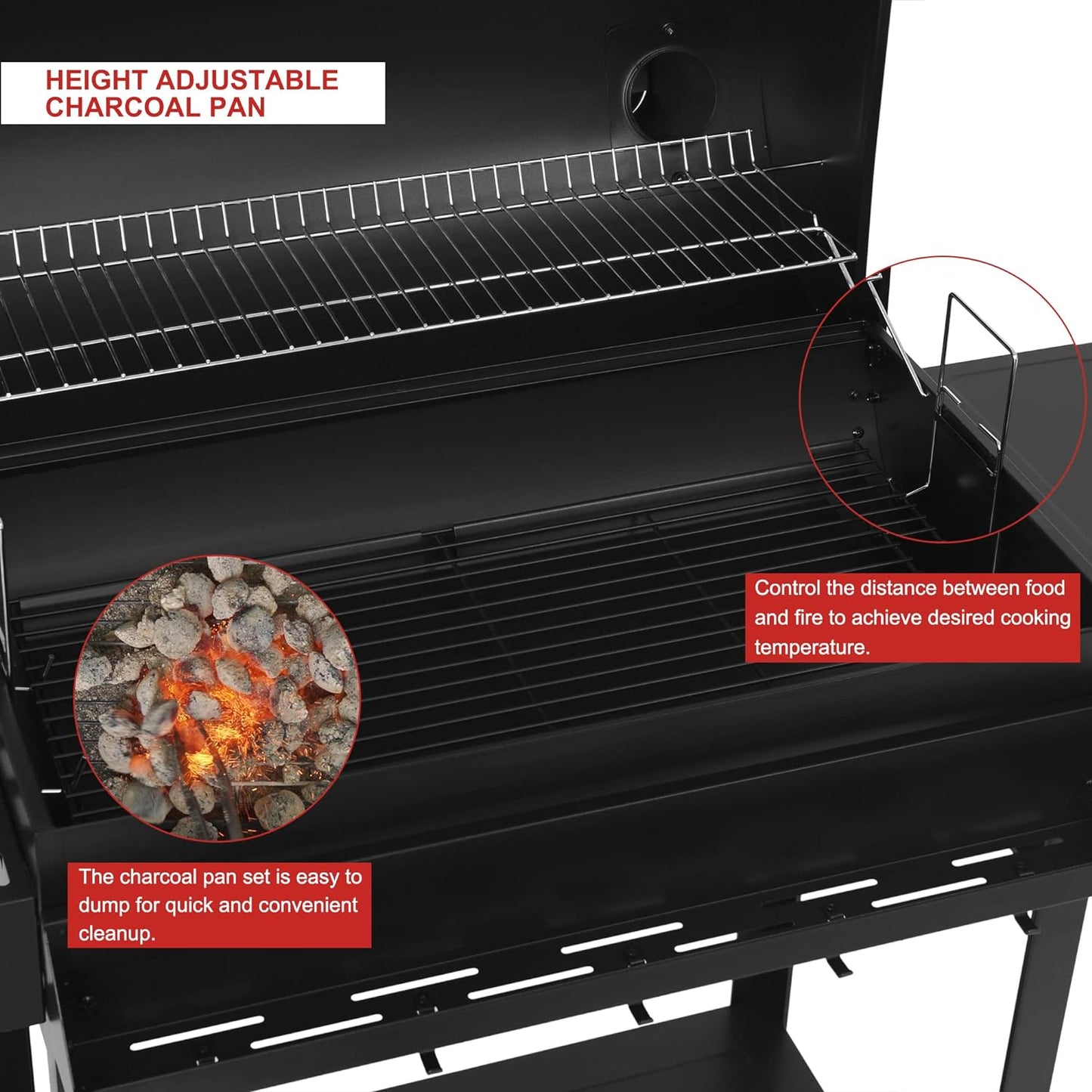 Royal Gourmet CC1830T 30-Inch Barrel Charcoal Grill with Warming Rack & Front Storage Basket, Outdoor BBQ Grill with 627 sq. in. Grilling Area for Backyard Barbecue Cooking Party, Black