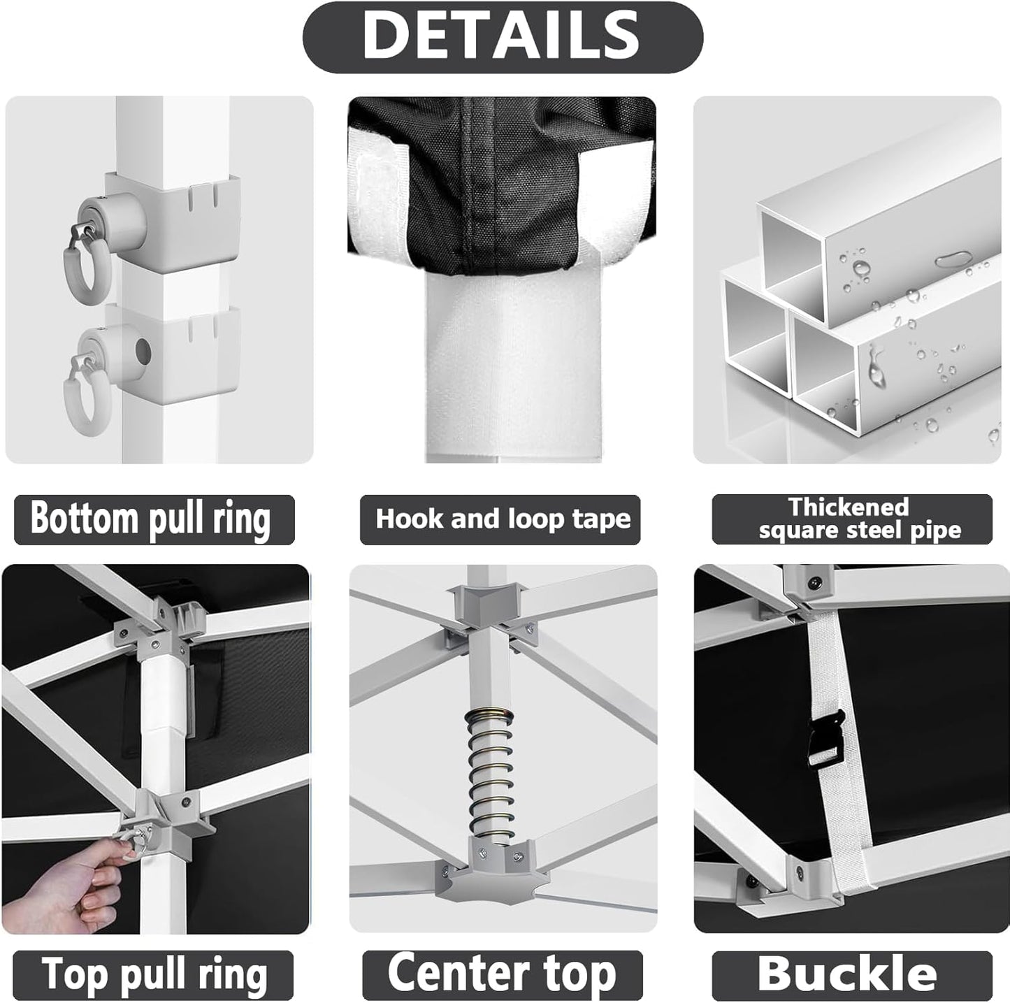 COBIZI 13x26 Pop Up Canopy with 6 Sidewall,Heavy Duty UPF 50+ All Season Wind Waterproof Commercial Outdoor Wedding Party Tents for Parties Canopy Gazebo with Roller Bag(13 x 26 ft Black)