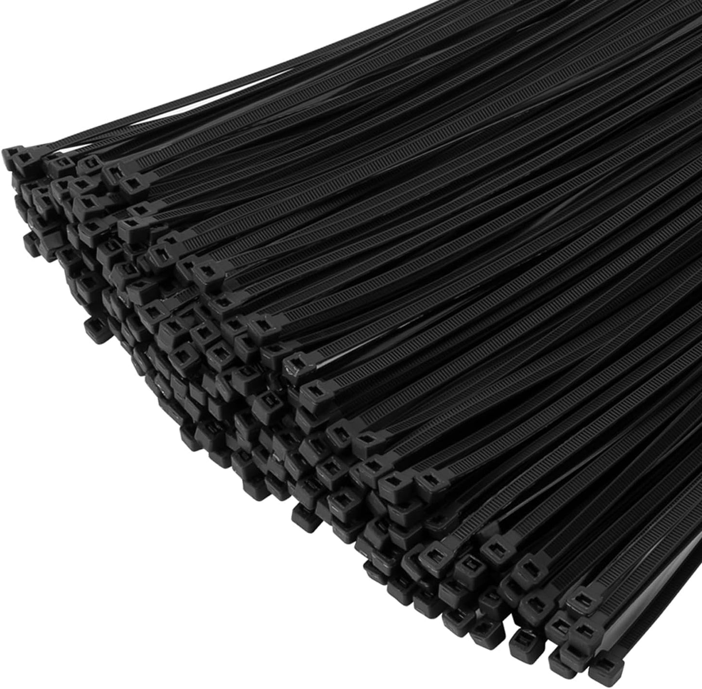 XINGO 1000 PCS Black Zip Ties 12 Inch, 60 LBS Tensile Strength, Self-Locking Nylon Plastic Nylon PA66 Wire Ties for Indoor and Outdoor Use