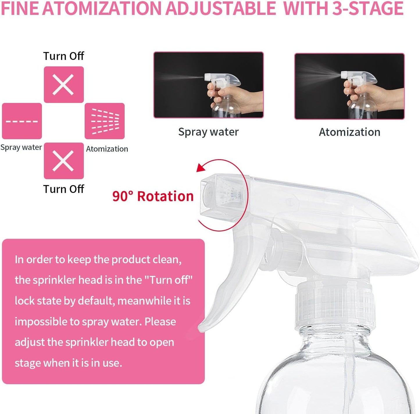 HOMBYS 8 Oz Empty Clear Glass Spray Bottles with Silicone Sleeve Protection Refillable Containers for Cleaning Solutions, Essential Oils, Misting Plants - Quality Sprayer - 1 Pack Boston Bottles