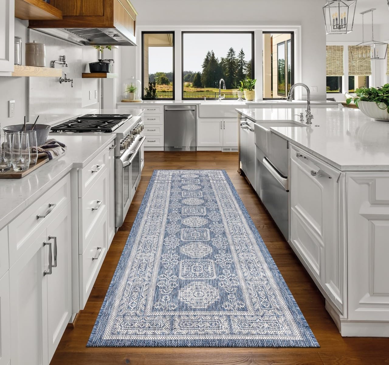 Keen Home Design Terrace Outdoor Runner Rug - 2x8 Washable Indoor/Outdoor Rug for Patio, Kitchen, Balcony, Beach, Garden, Deck and Porch, Size: 2'2"x7'7"