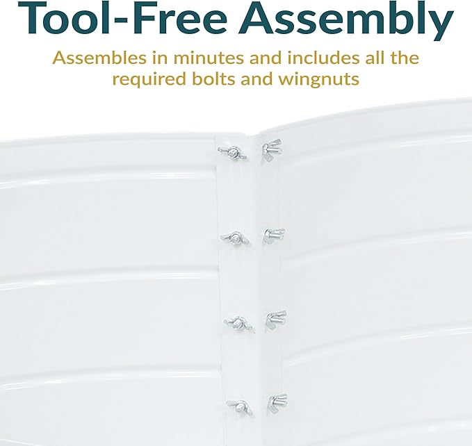 Sunnydaze Galvanized Raised Garden Bed - Metal Raised Bed for Gardening - Outdoor Planter Box for Flowers, Plants, and Vegetables - Ivory White - 12” H Clover