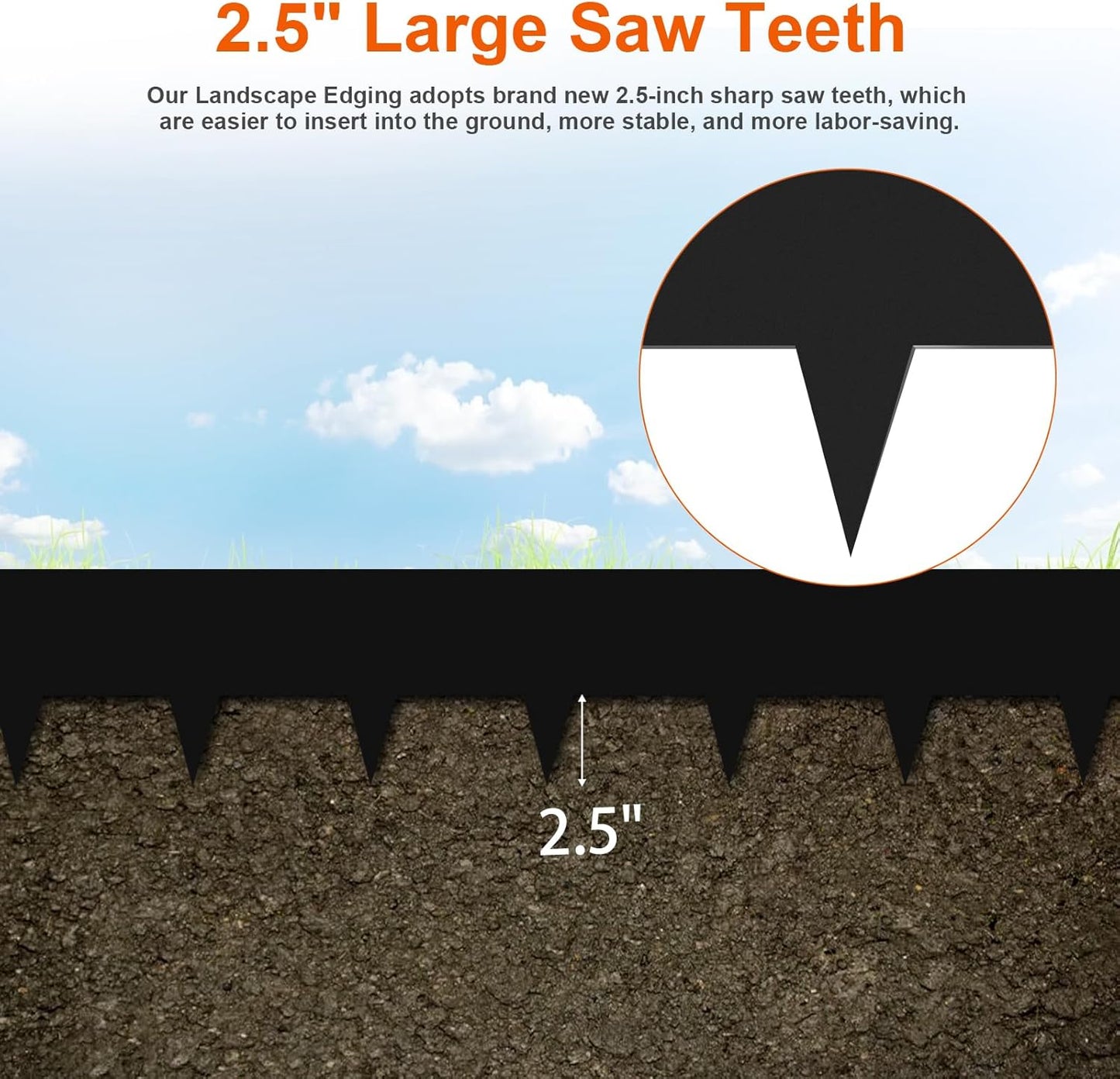 40”L X 6" H Metal Landscape Edging, Heavy Duty Galvanized Steel Garden Edging,10 Pack Garden Edging Border for Lawn, Flower Bed, Yard (Black