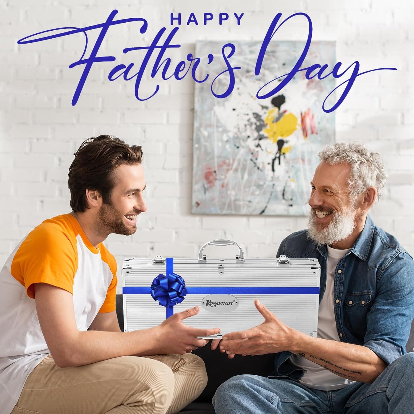 ROMANTICIST 25pcs Extra Thick BBQ Grill Accessories, Fathers Day Grilling Gifts Set for Men Dad, Heavy Duty Grill Tools Utensils Kit with Spatula, Tongs in Aluminum Case for Birthday Silver