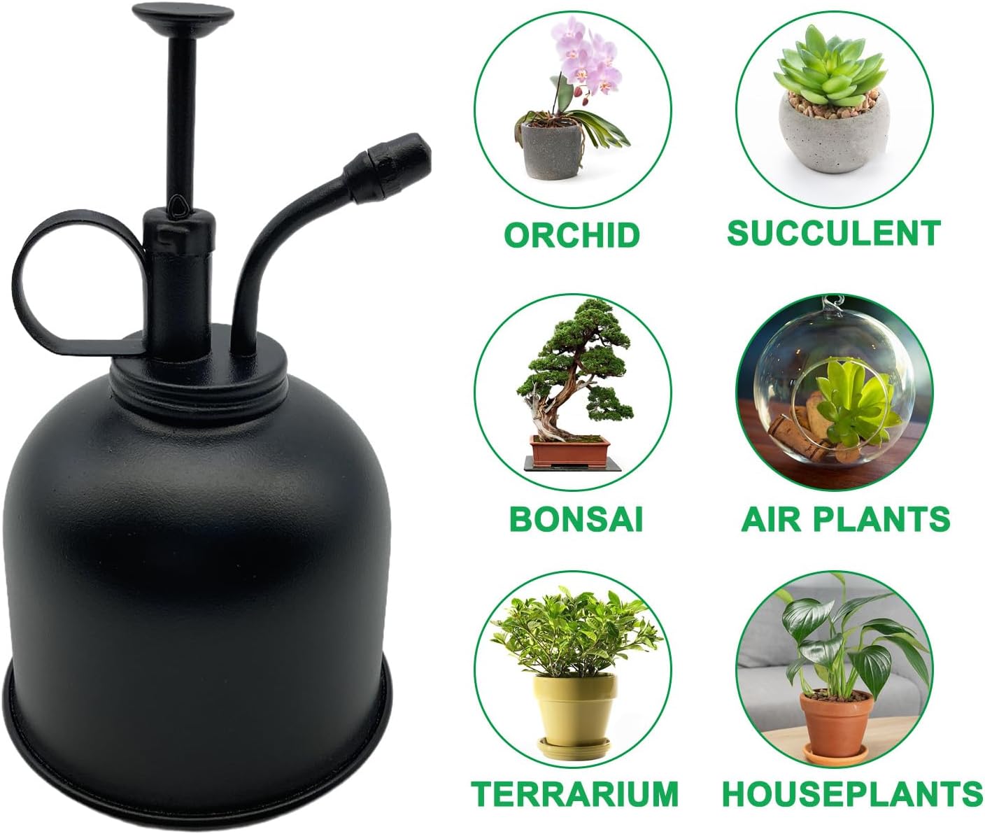 Brass Spray Lianshi can Plant Spay Bottle Inner Flower Spray Mister 300ml/10.56 oz 1pcs/Lot (Black)
