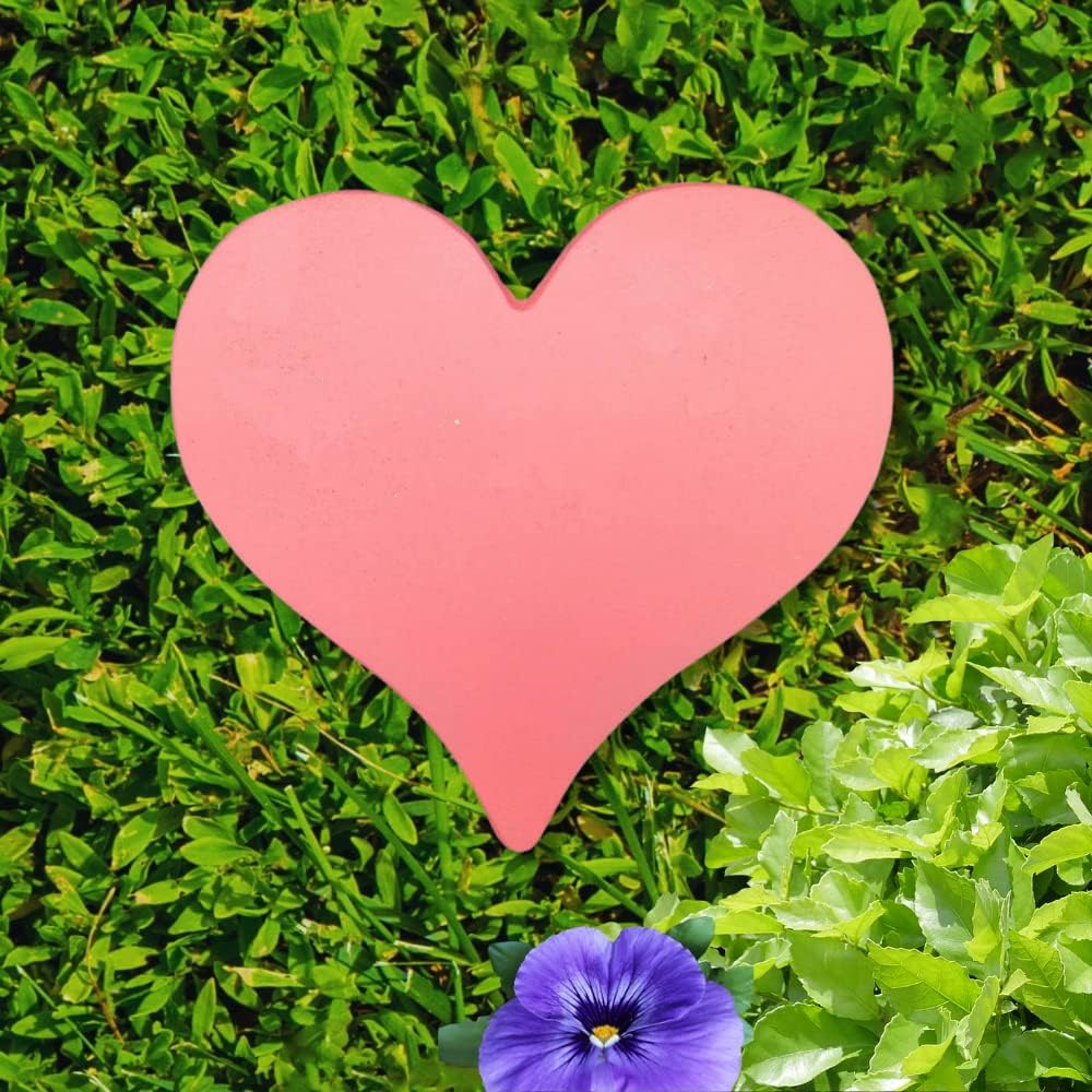 Comfy Hour Rustic Style Collection Cast Iron Garden Stepping Stone - Heart, Pink