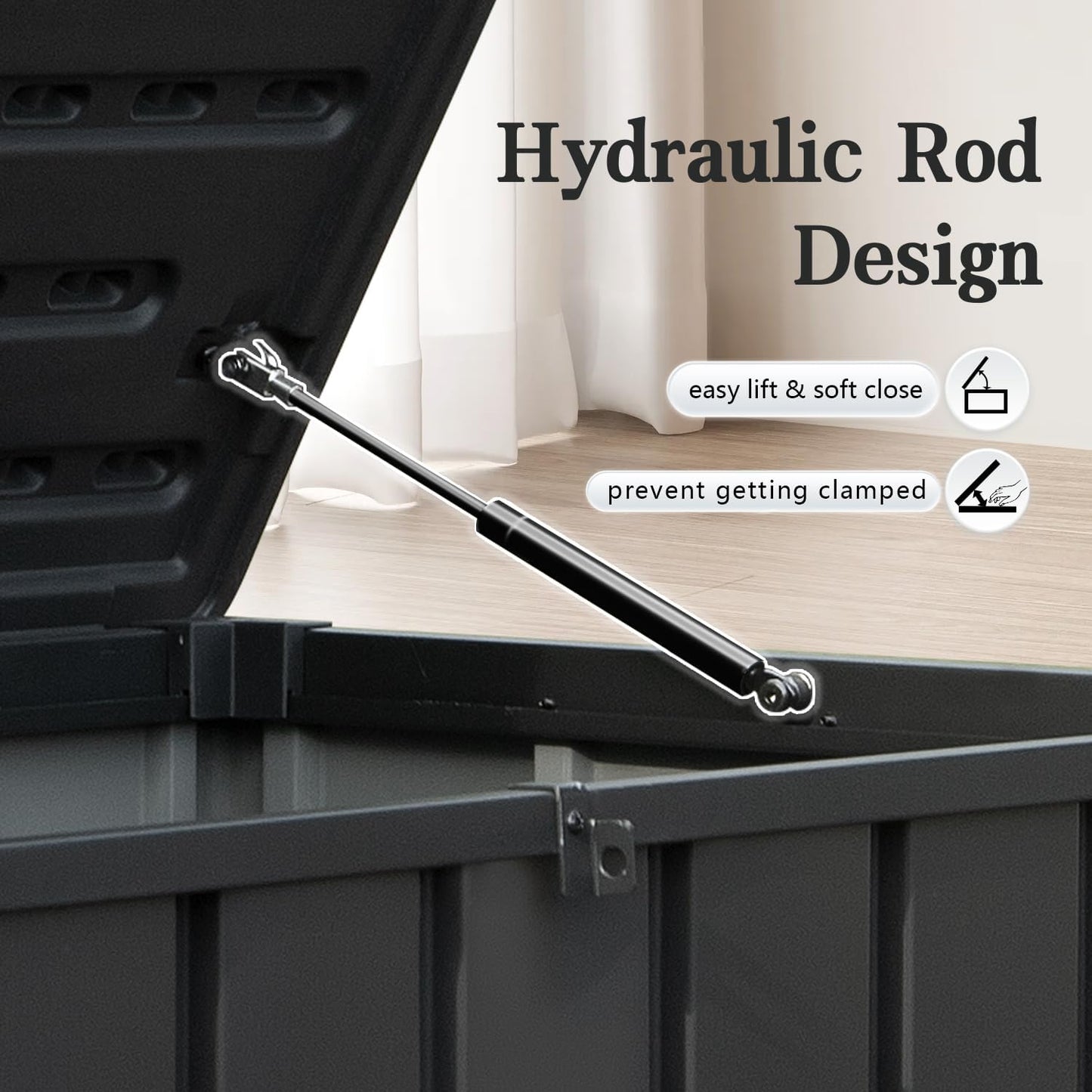 Domi 120-Gallon Outdoor Storage Box – Waterproof, Lockable Storage Cabinet with Resin Lid for Patio Furniture, Garden Tools & Pool Supplies – Large Metal Storage for Cushions, Toys & More