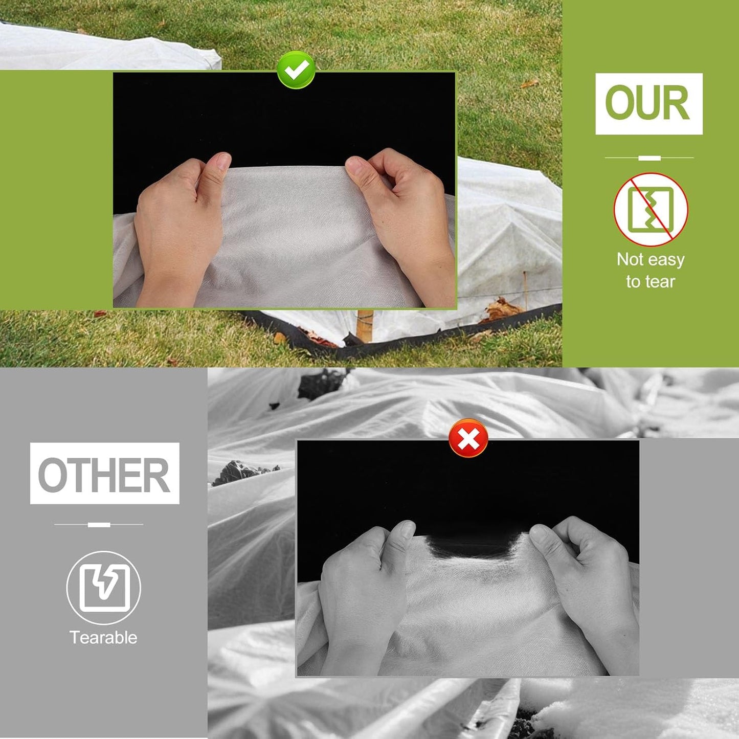 Plant Covers Freeze Protection, 10x33FT Reusable Thickened Winter Floating Row Covers, Frost Cloth Blanket Shade Cloth Garden Fabric Plant Cover for Raised Beds Vegetables Insect Winter Frost