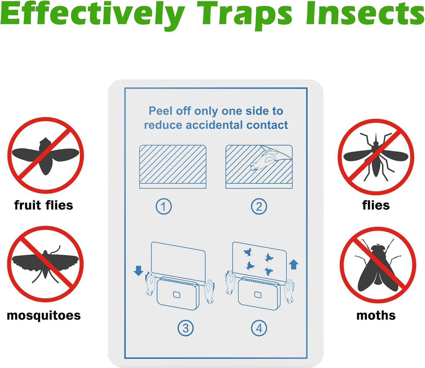 40 Packs Refill Card(Refills Only) for Plug in UV Light Fly Trap, Sticky Board Refills for LFSYS Plug-in Fly Trap