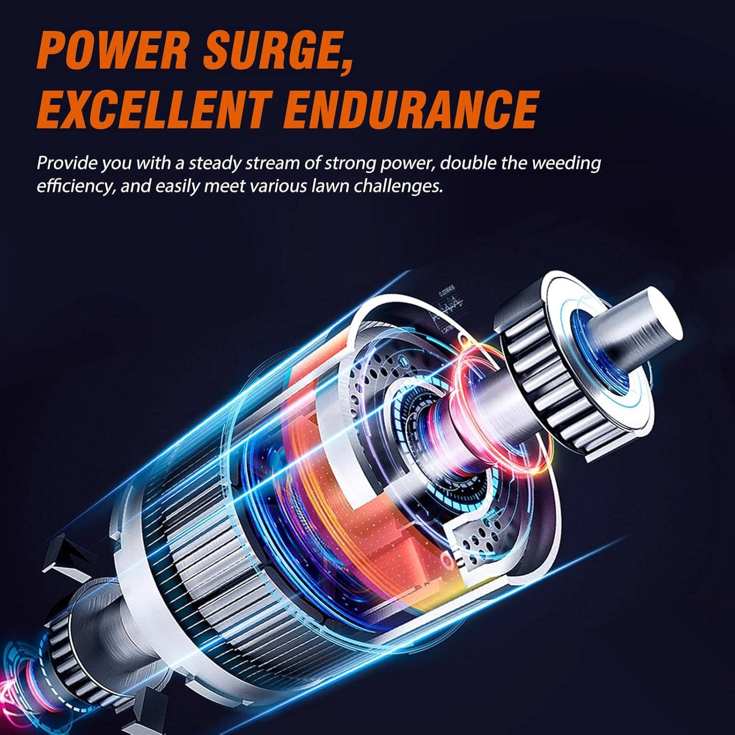 ALSO GO 21V Electric Weed Eater with Wheels,Cordless Battery Weed Wacker with Charger, 3 in 1 Brush Cutter/String Trimmer/Grass Trimmer/Lawn Mower,Edger for Garden and Yard Lawn,2 Batteries Include