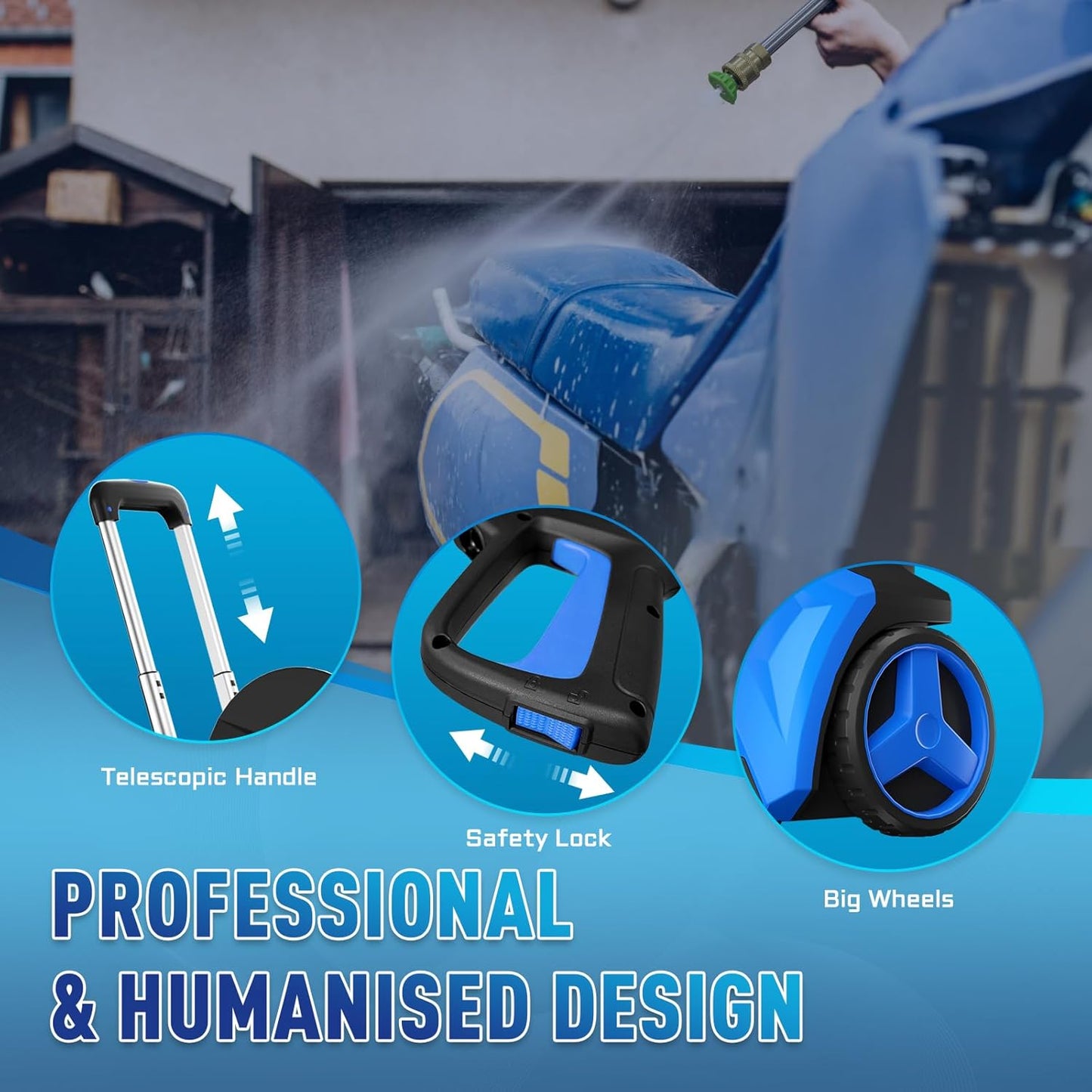 Pressure Washer with 4 Quick Connect Nozzles,Inlet Hose & Filter, Foam Cannon for Cars/Fences/Driveways Cleaning