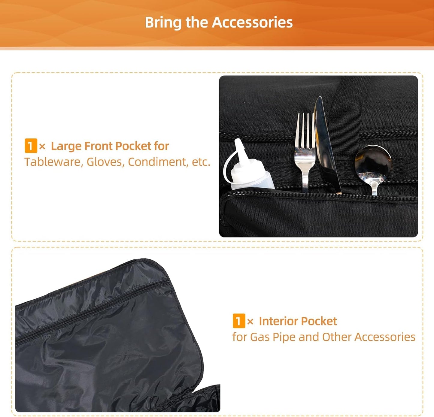 NOELIFE Grill Carry Bag for Cuisinart CGG-306 Chef's Style Tabletop Grill, Padded Portable Case with Pockets for Small Propane Cylinders & Outdoor Griddle Accessories, Water-Resistant (Bag Only)