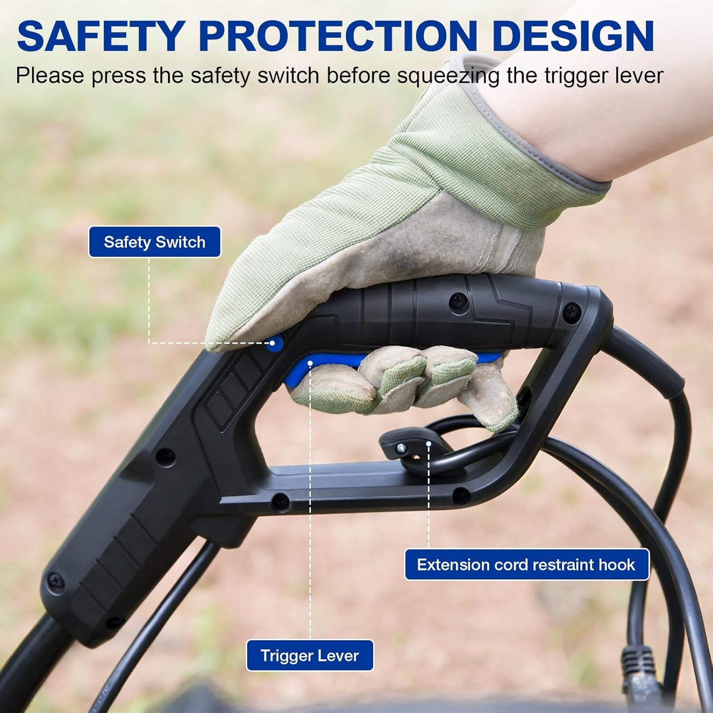 BILT HARD 14-Amp 18-Inch Electric Tiller Cultivator, 8'' Tilling Depth Corded Garden Rototiller, 6 Steel Front Tines Roto Tillers with Adjustable Wheels & Foldable Handle for Garden Lawn Soil Digging