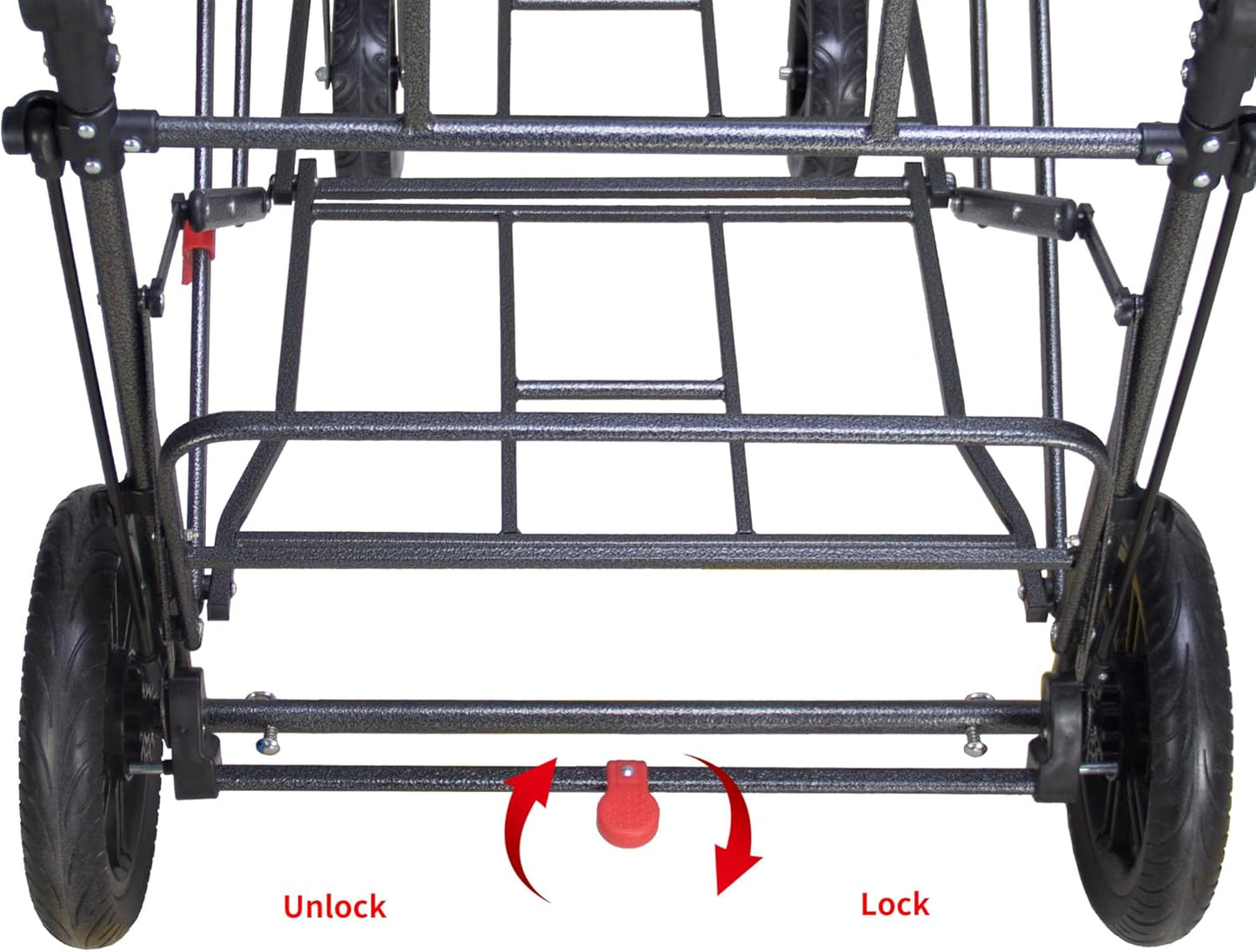 TMZ Collapsible Foldable Wagon Cart with Quick-Release Wheels and 2 Seats, Heavy Duty Wagon 265LBS Load Capacity for Camping Garden Shopping (Beige)