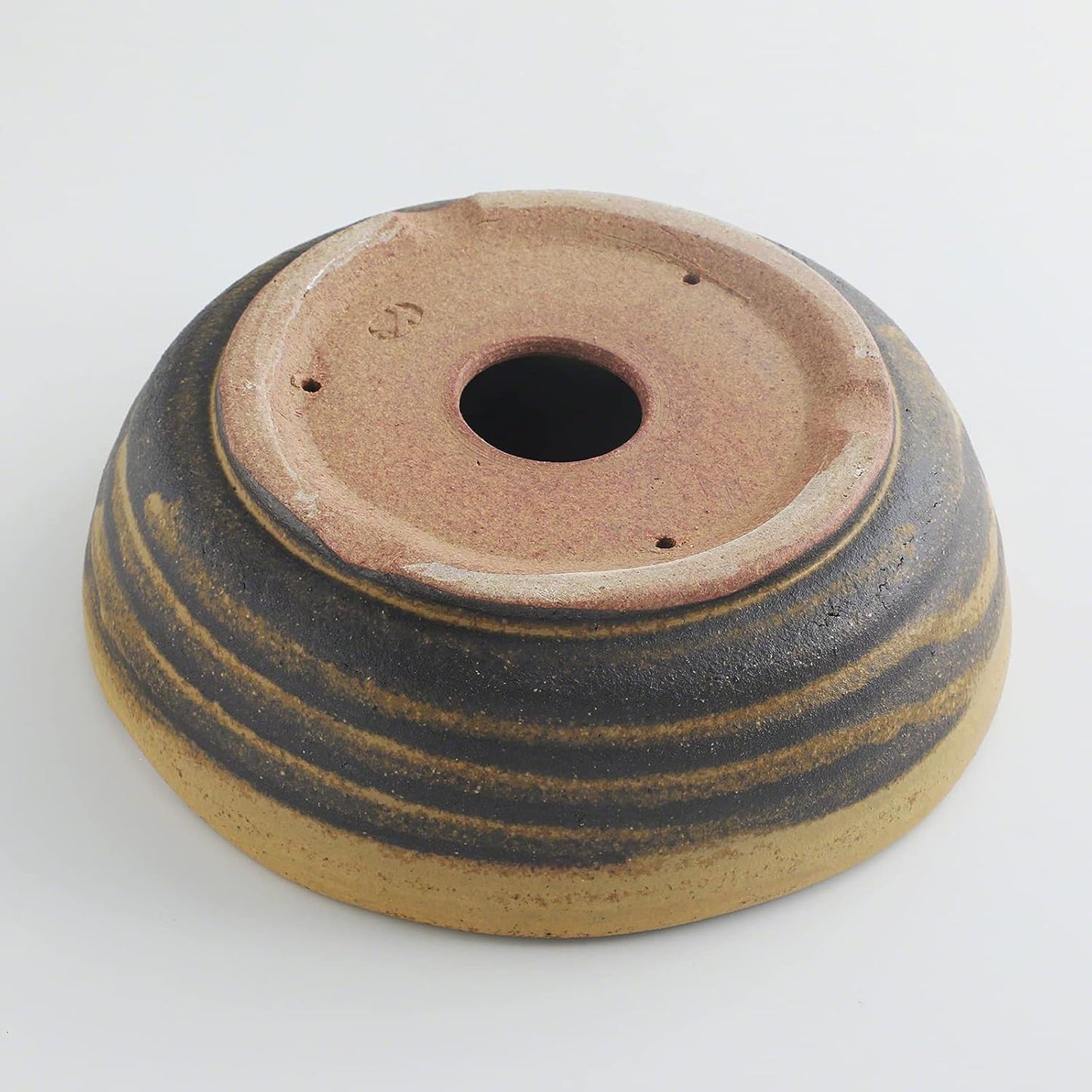 Wazakura Shigaraki Series Yellow Dust Stripe Glazed Ceramic Bonsai Pot Made in Japan, Garden Training Container, Flower Planter, Succulent Bowl - Yellow Sand Big Size